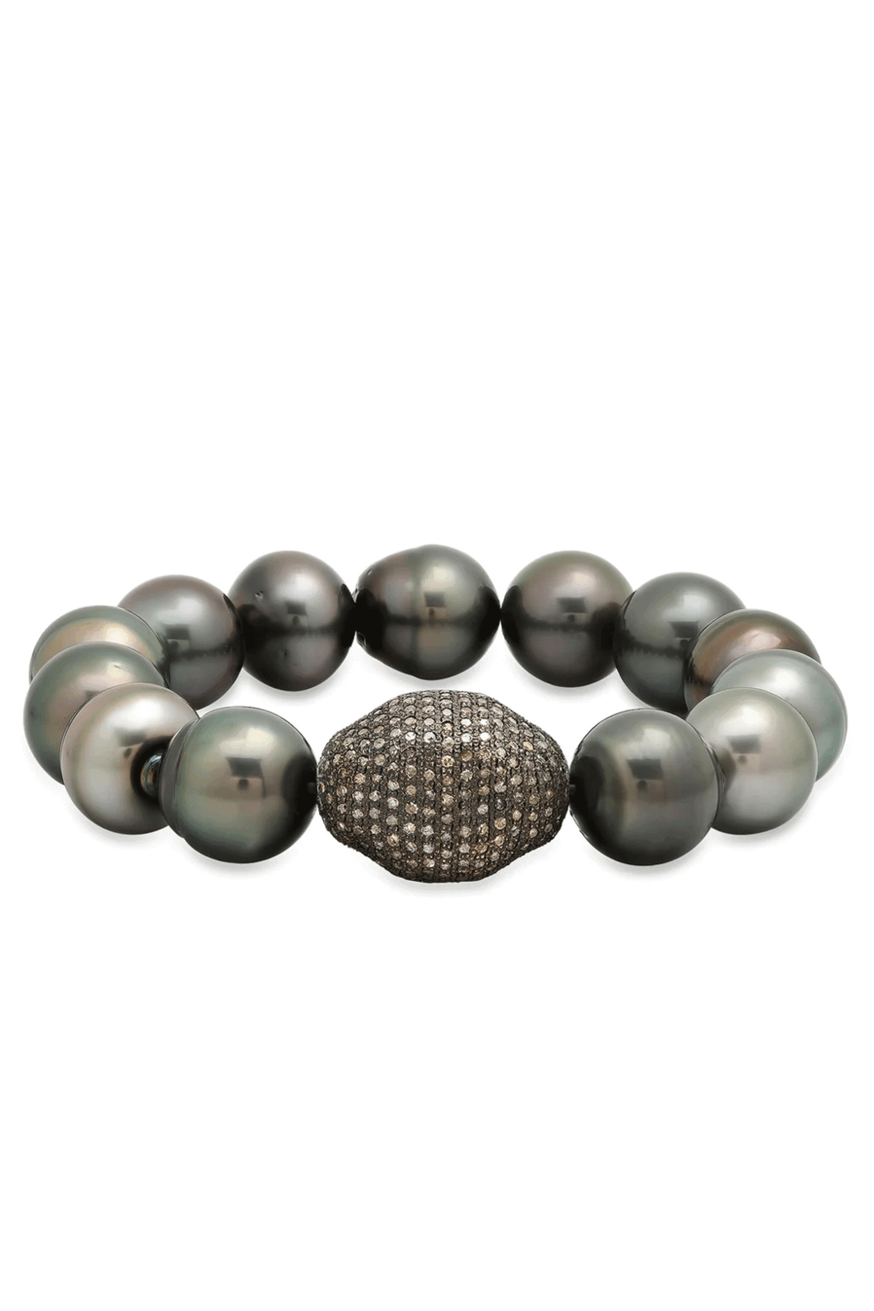 Samira 13 - Diamonda and Tahitian Stretch Bracelet