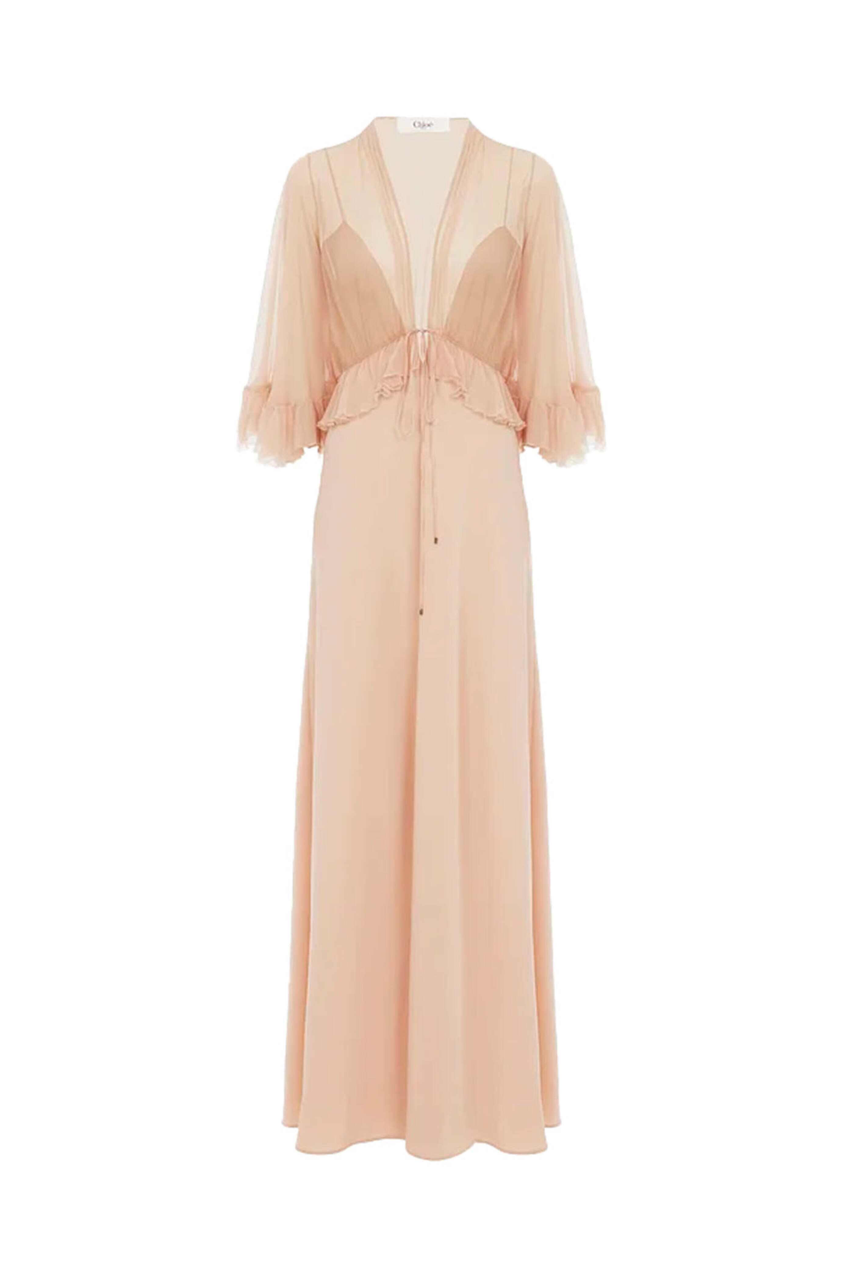 Chloé - Pink Clay Long Sleeve Maxi Dress
