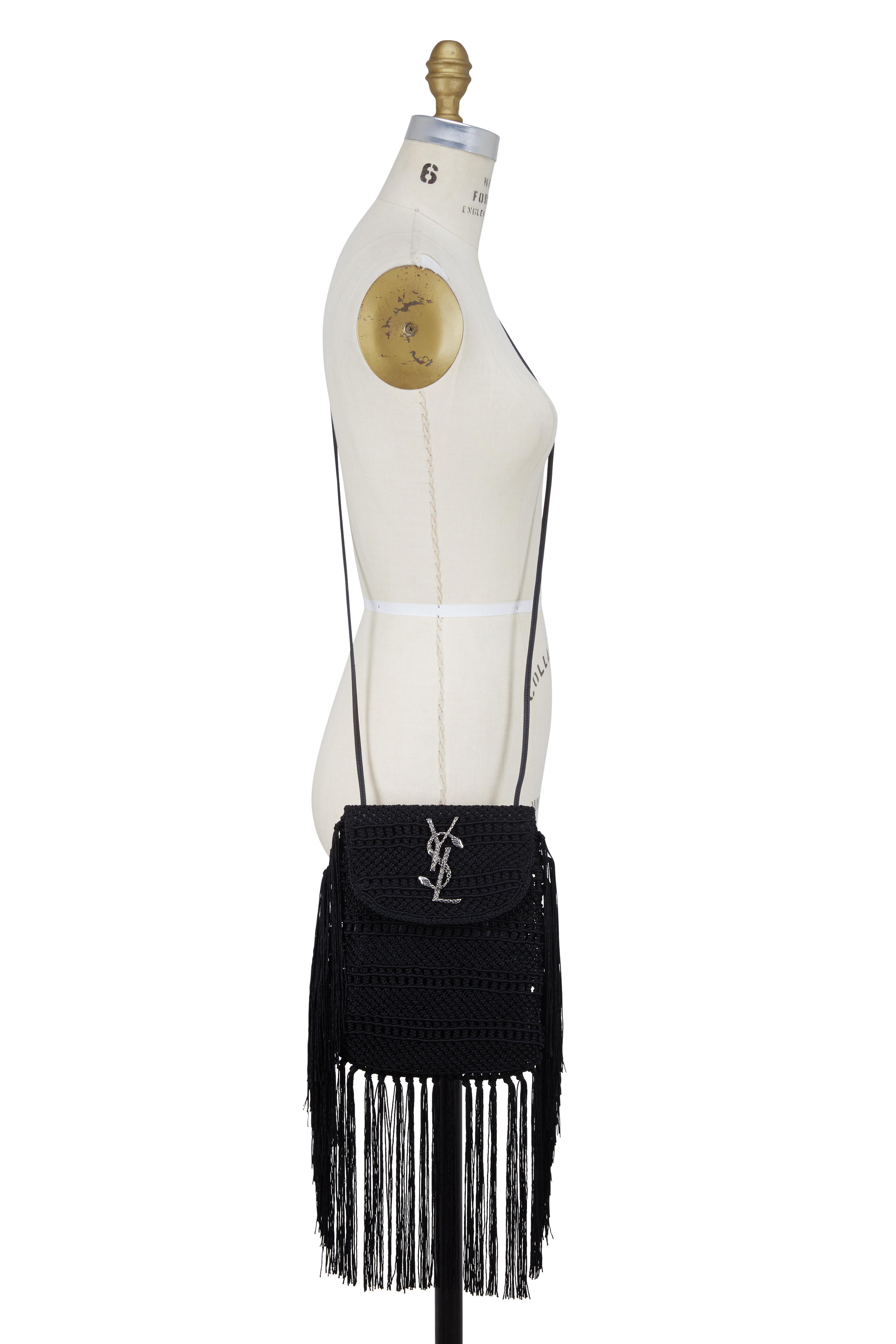 Saint Laurent - Monogram Classic Baby Black Macramé Bag