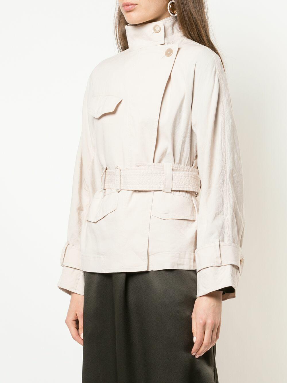 Vince - Sand Glow Stretch Linen Belted Jacket