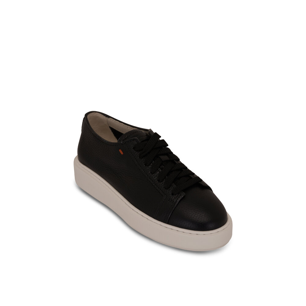 スニーカー SANTONI Dark Blue Leather Sneakers uploading-1385137.jpg