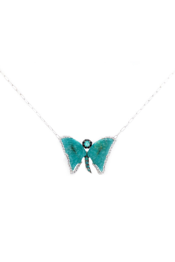 Sharon Khazzam Amazonite Paraiba Butterfly Pendant Necklace