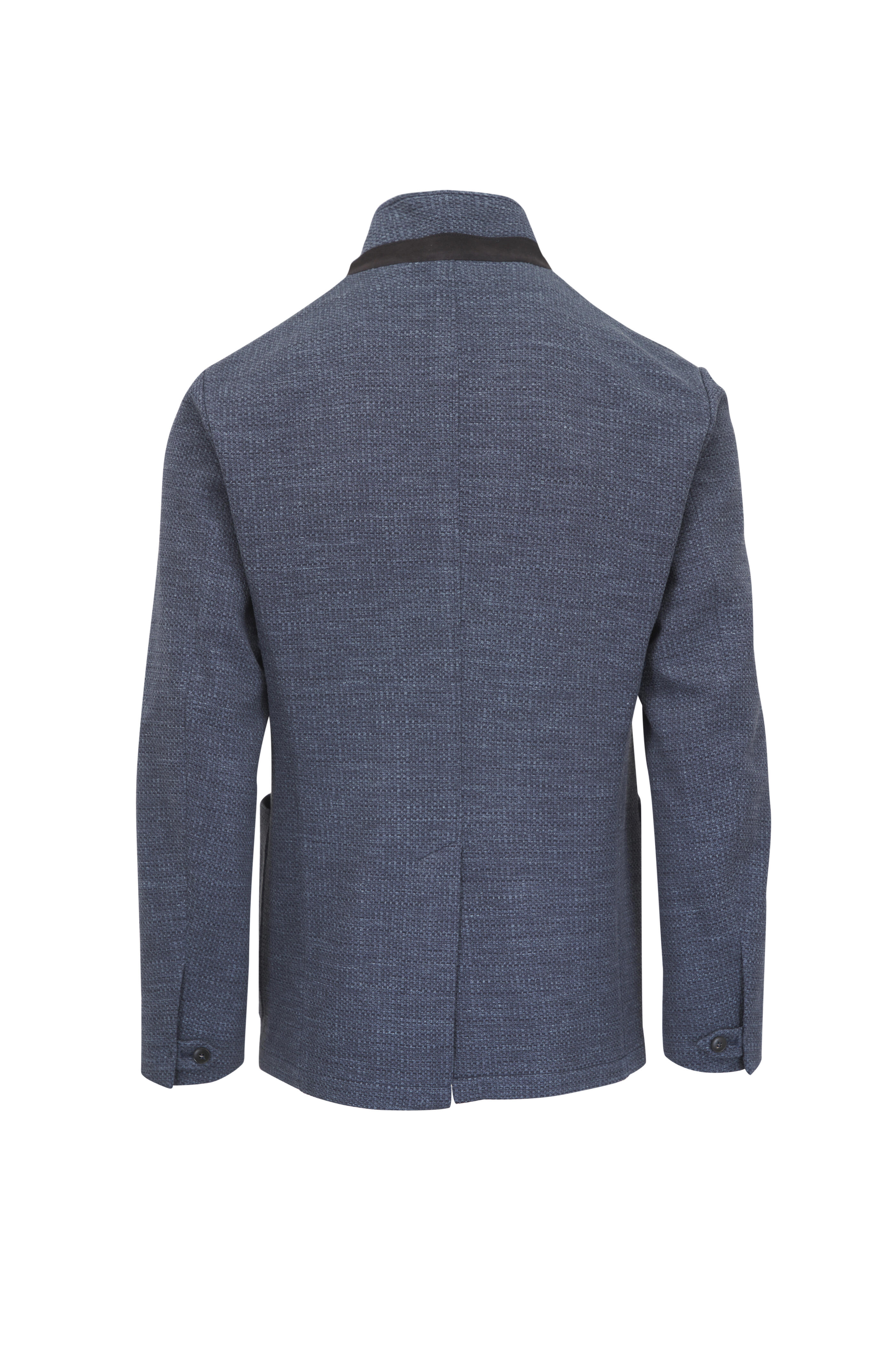 Canali - Medium Blue Textured Hybrid Jacket - view 4