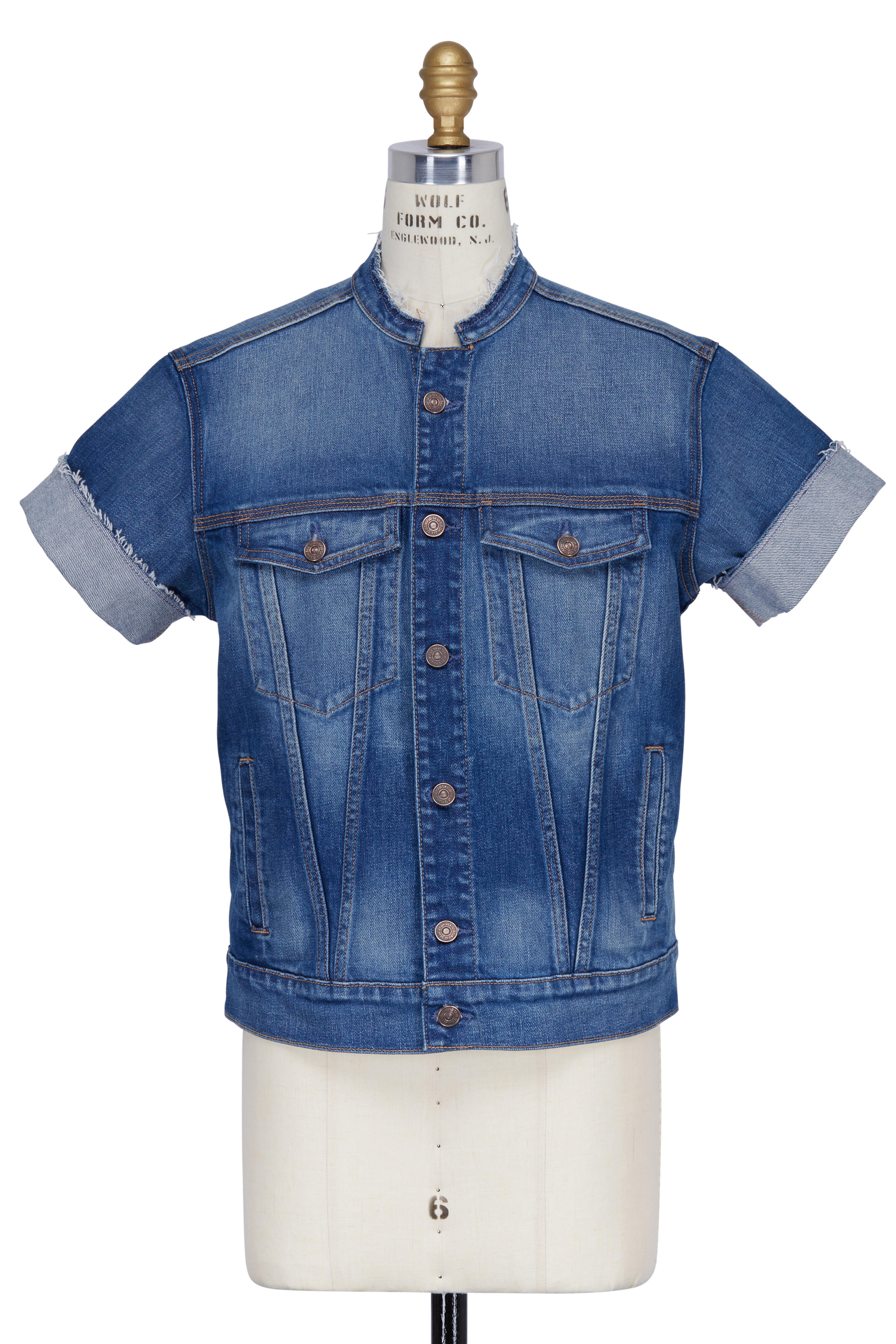 7 For All Mankind - Raw Edge Short Sleeve Denim Jacket