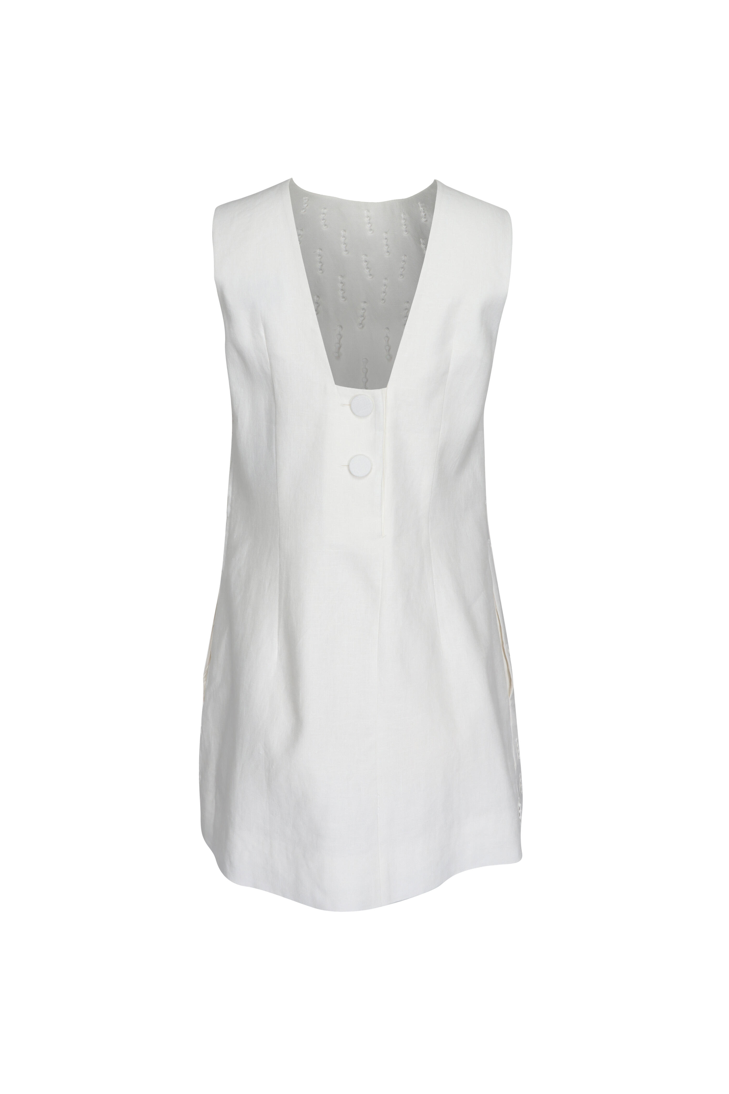 Oroton - Tassel Lace White Shift Dress