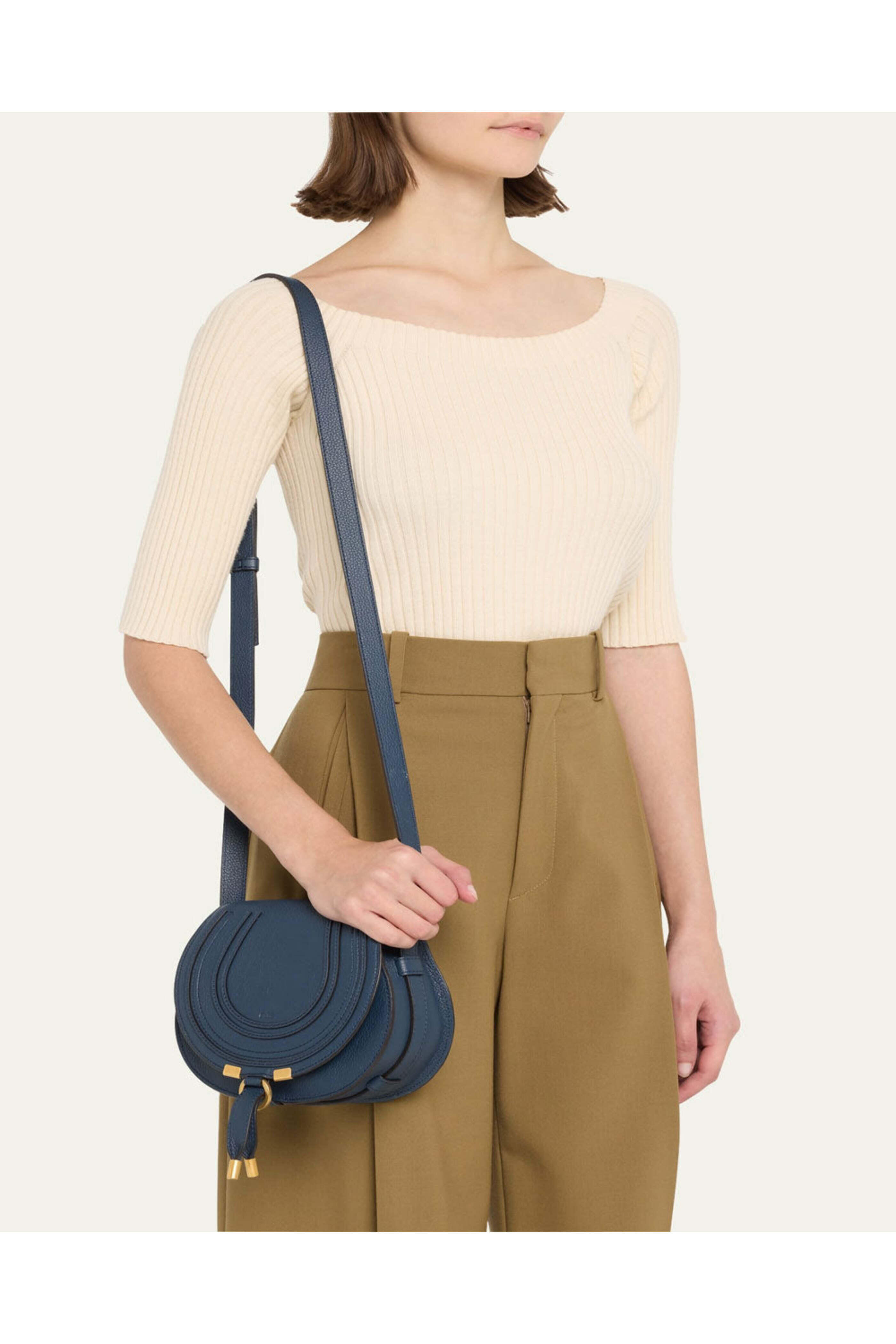 Chloé - Mini Marcie Crossbody Bag in Navy
