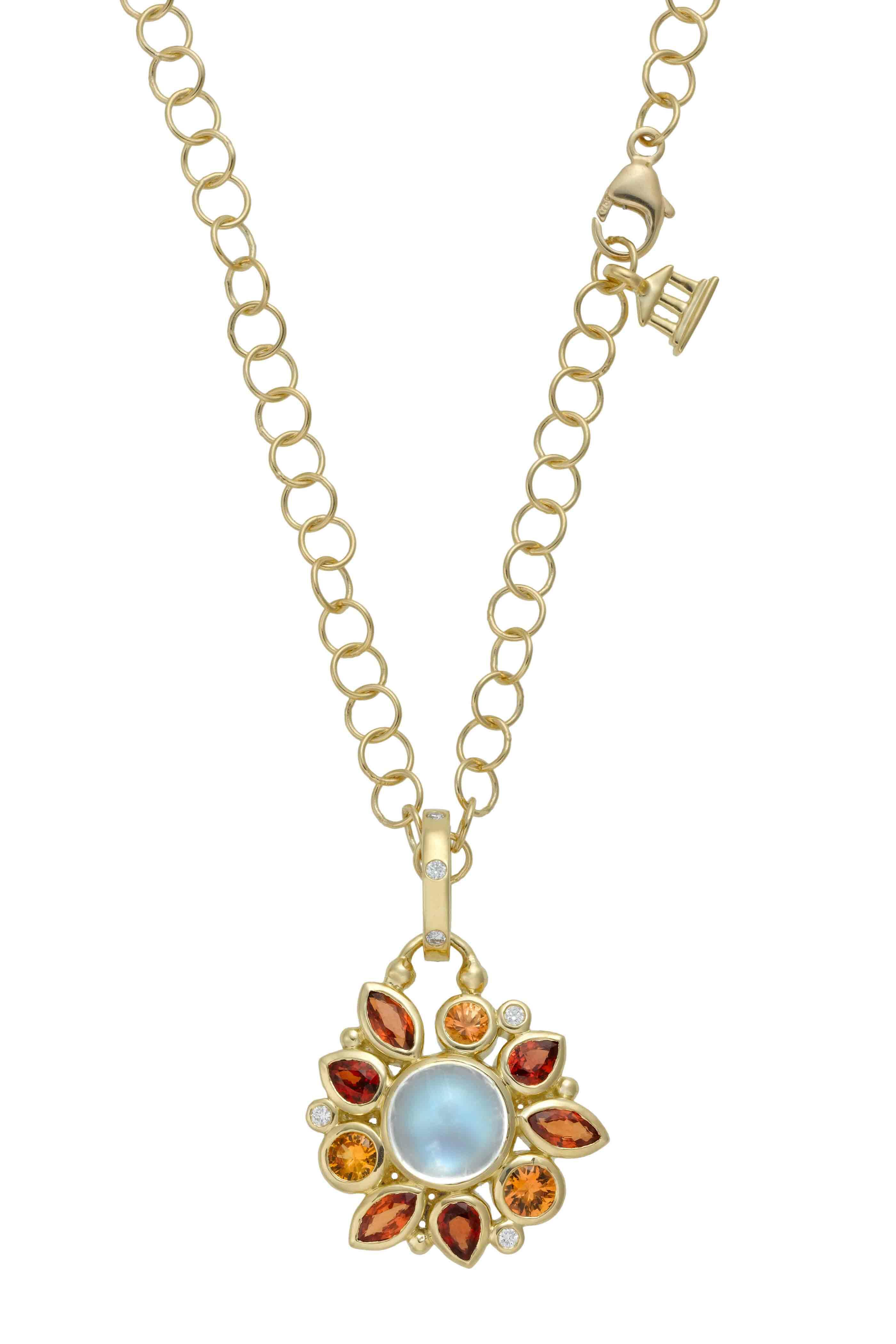 Temple St. Clair - Anima Yellow Gold Sapphire & Moonstone Pendant