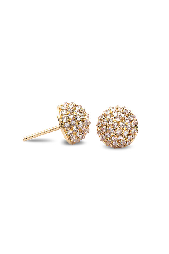 Nam Cho 18k Yellow Gold Diamond Spike Earring Stud - view 1