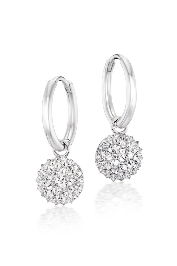 Nam Cho 18k White Gold Diamond "Spike" Ball & Hoop Earring