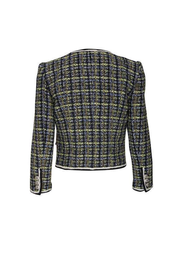 Veronica Beard - Ceres Navy Chartreuse Tweed Jacket 