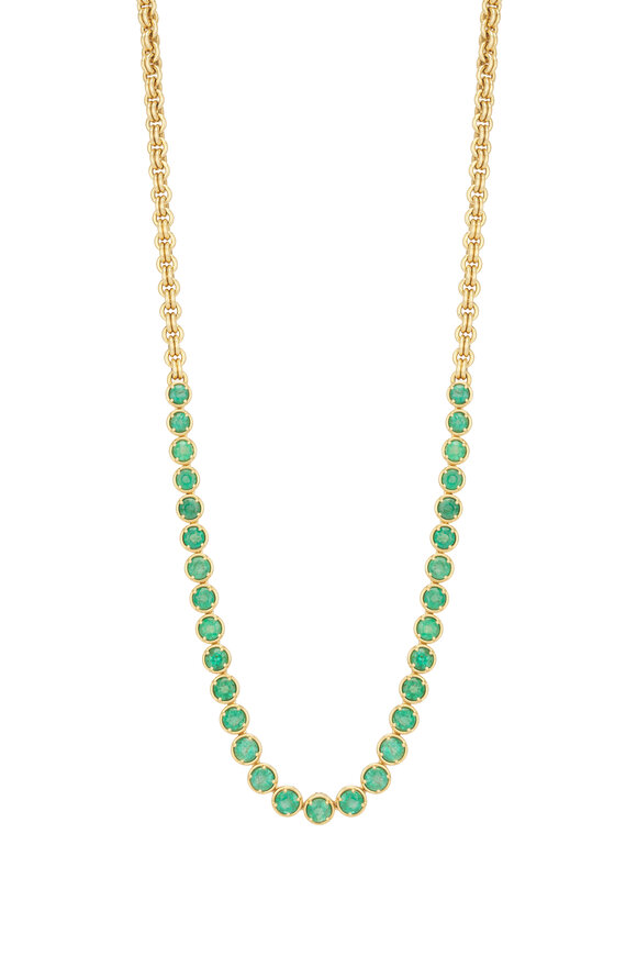 Sutra 18k Yellow Gold Emerald Necklace - view 1