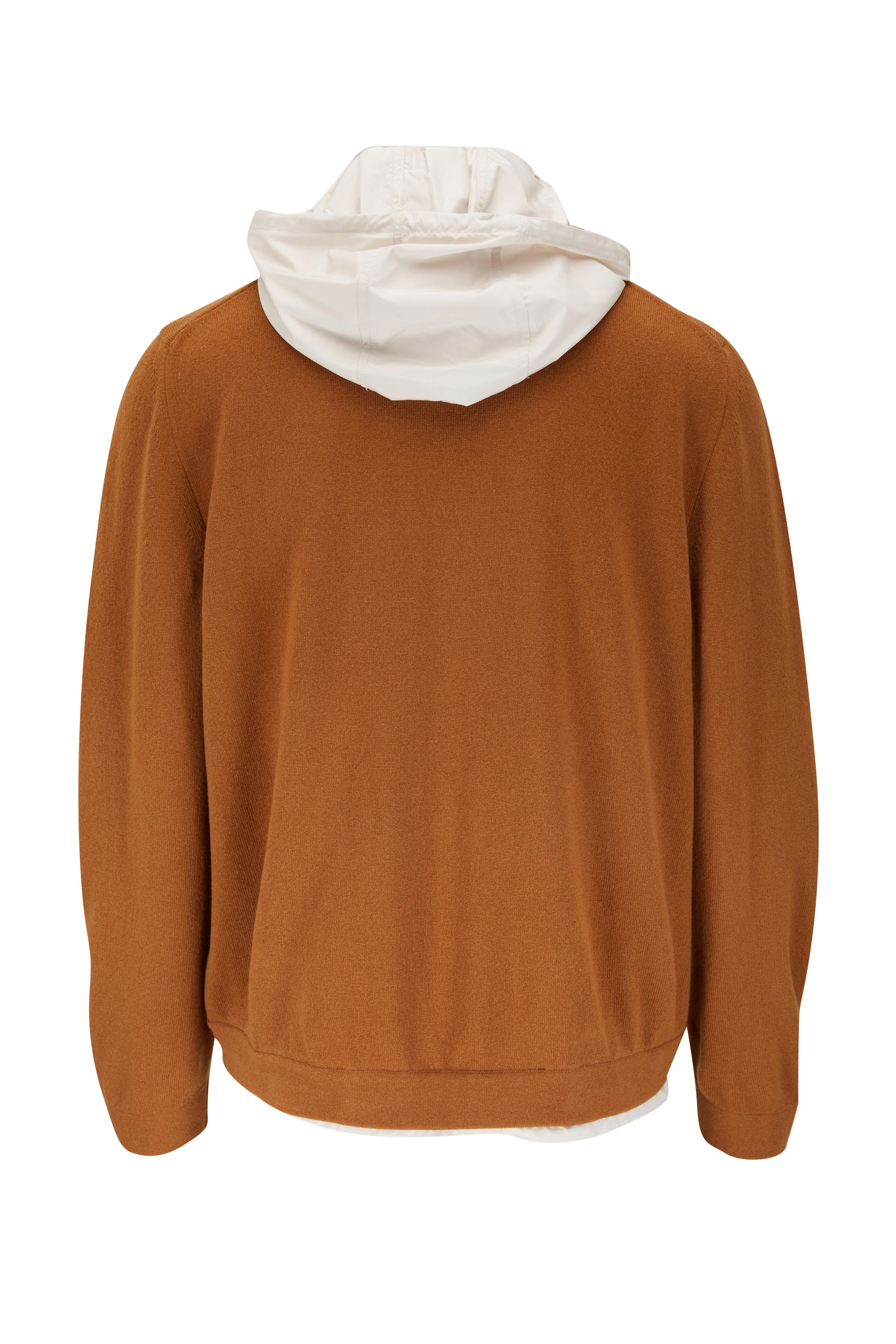 Zegna - Tan Cashmere Hooded Bomber Jacket | Mitchell Stores