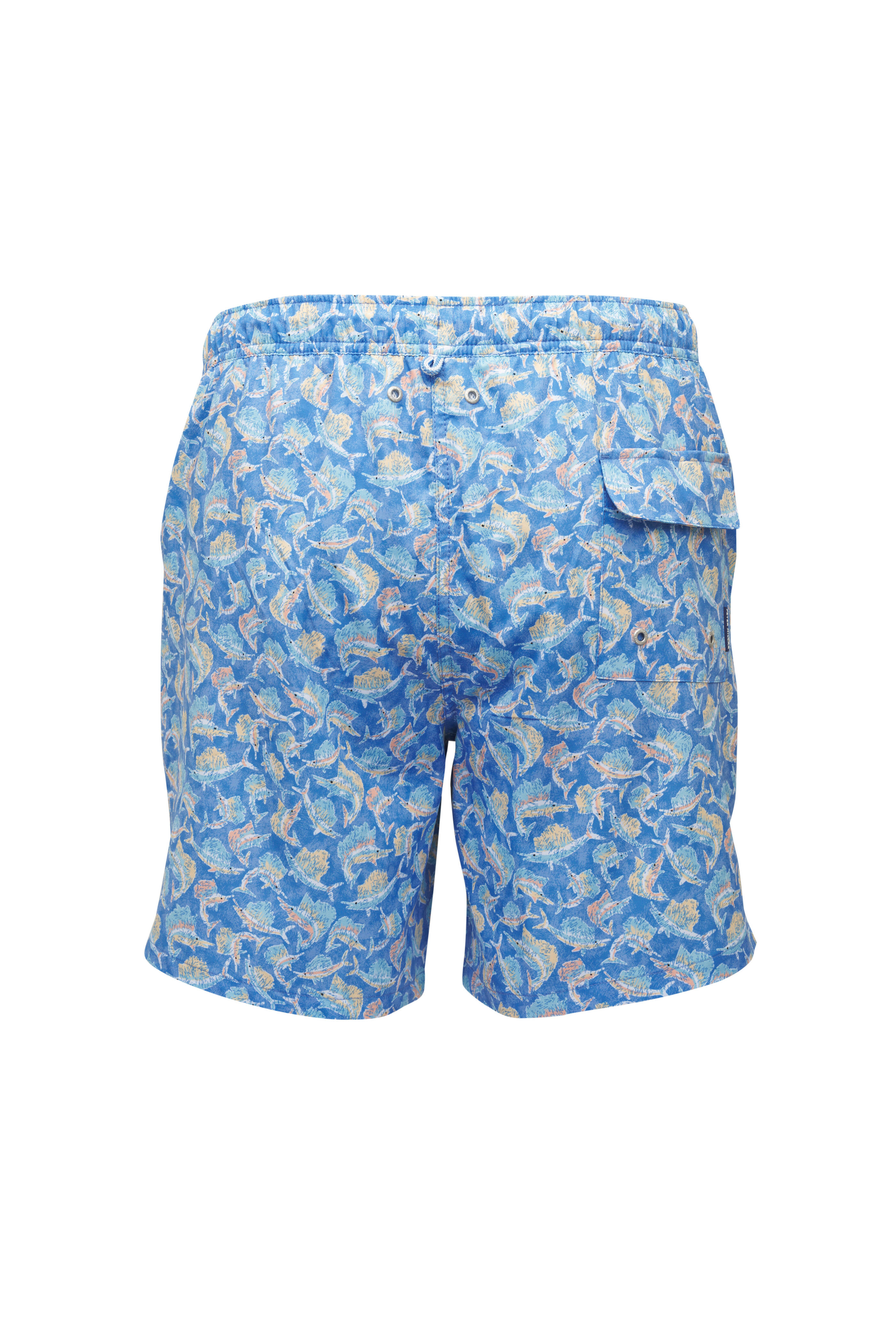 Peter Millar - Blue Tackle The Day Swim Trunks