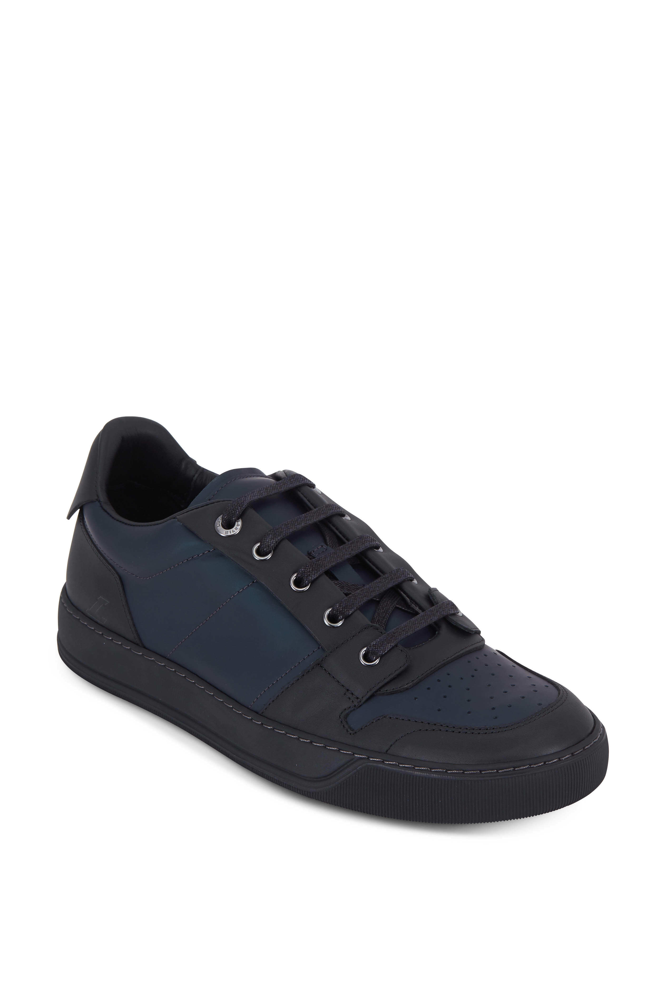 Lanvin - Dark Blue Metallic Leather Sneaker