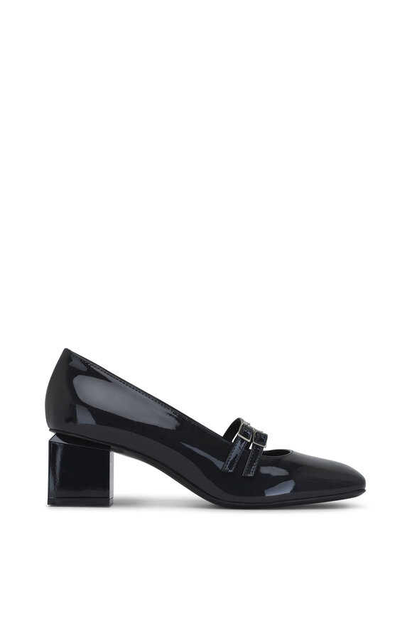 AGL - Angie Mary Jane Navy Leather Pump, 50mm