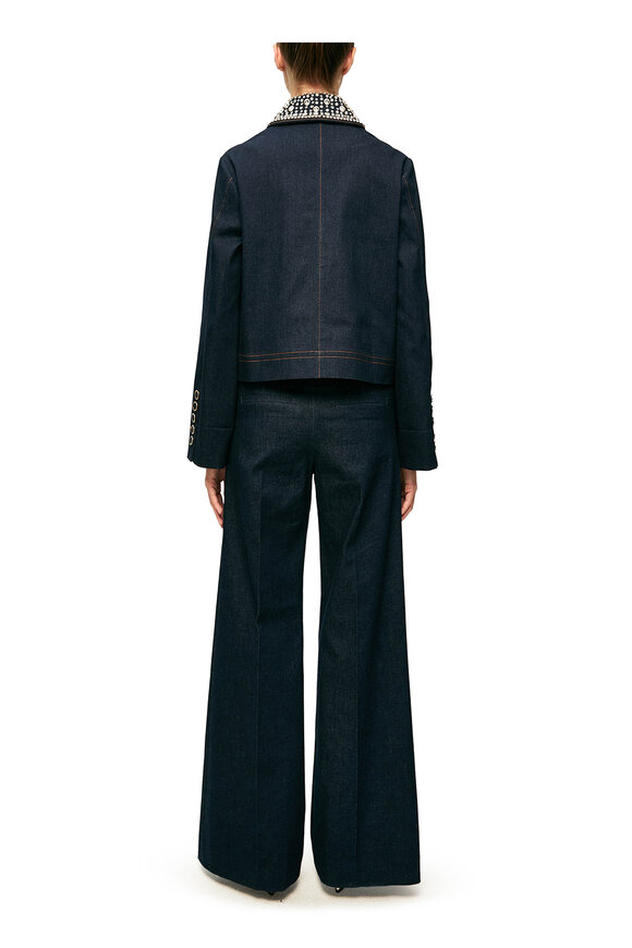 Veronica Beard Barrington Midnight Wash Embellished Denim Jacket - view 3