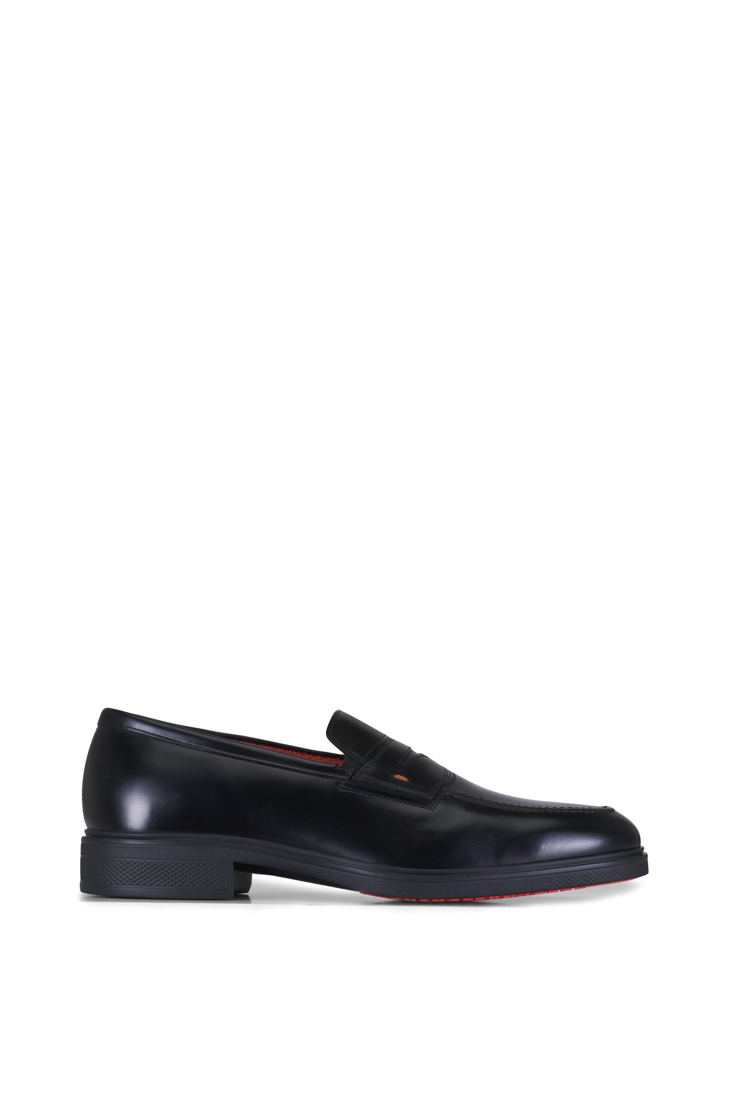 Santoni - Easy Black Leather Loafer