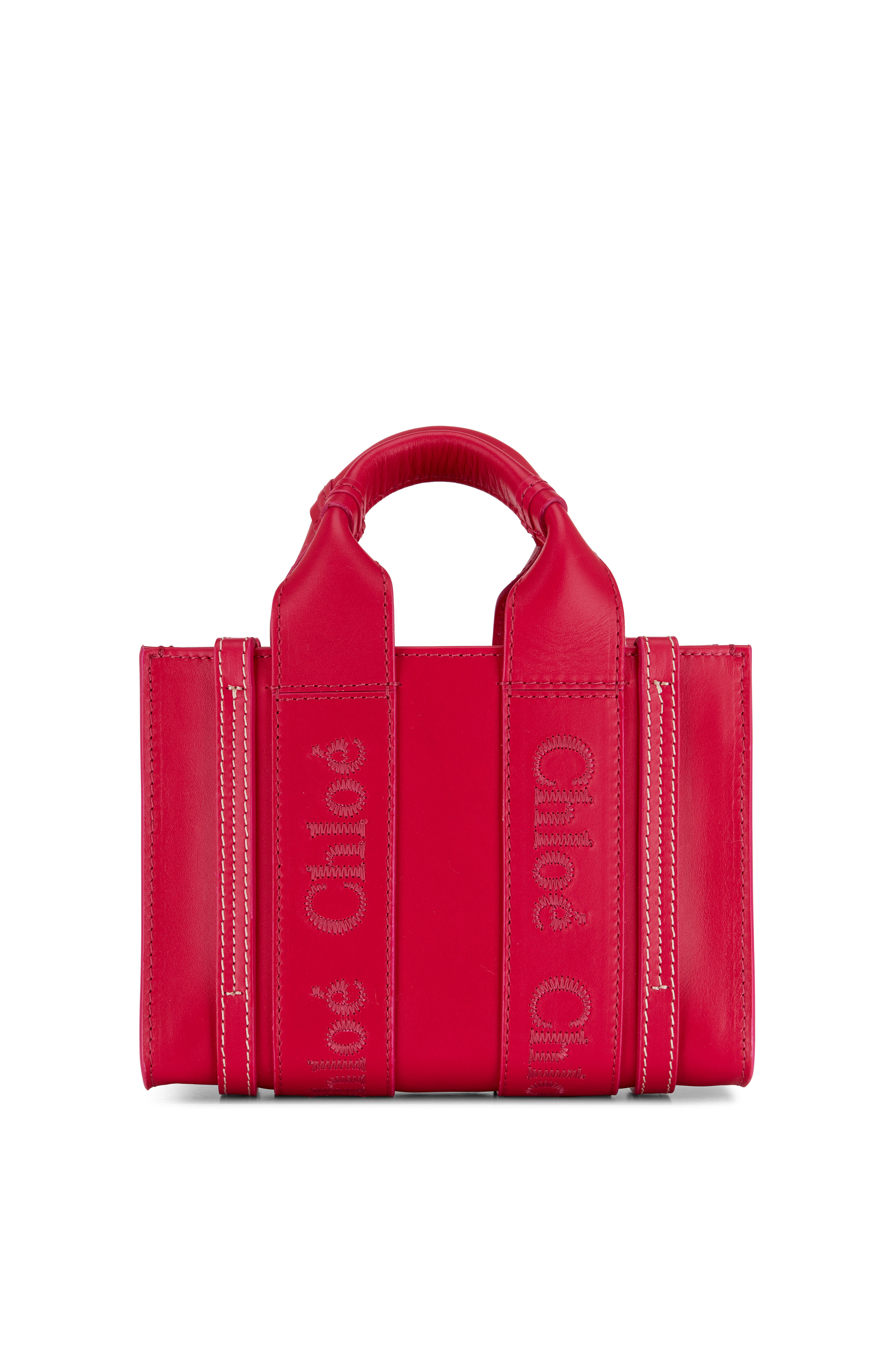 Chloé - Woody Fizzy Pink Leather Mini Logo Tote | Mitchell