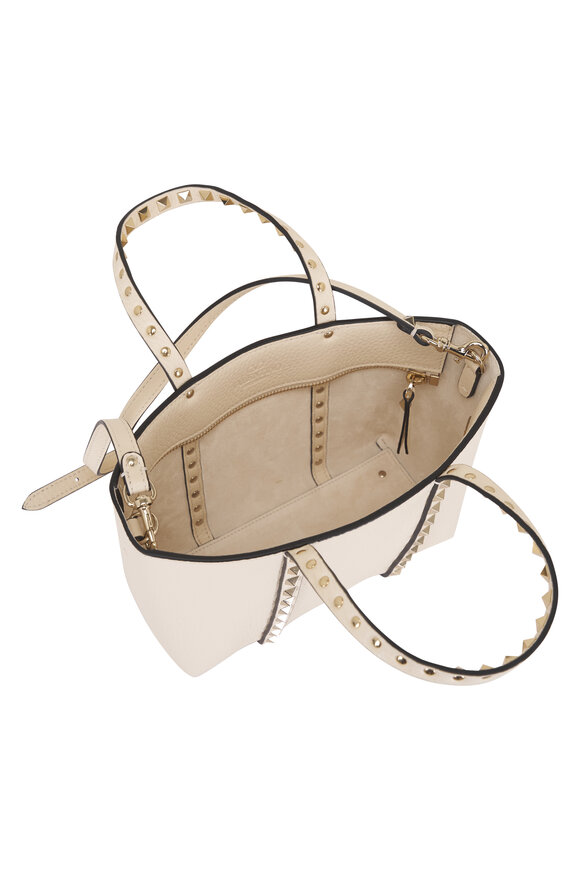 Valentino Garavani Mini Rockstud Ivory Leather Tote - view 5