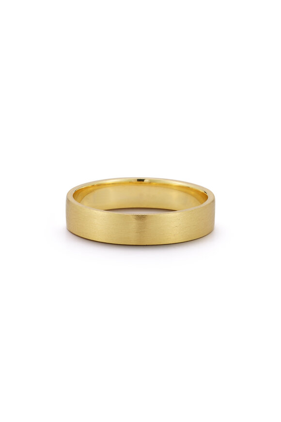 Jade Trau 18k Yellow Gold Tatum Flat Edge Band