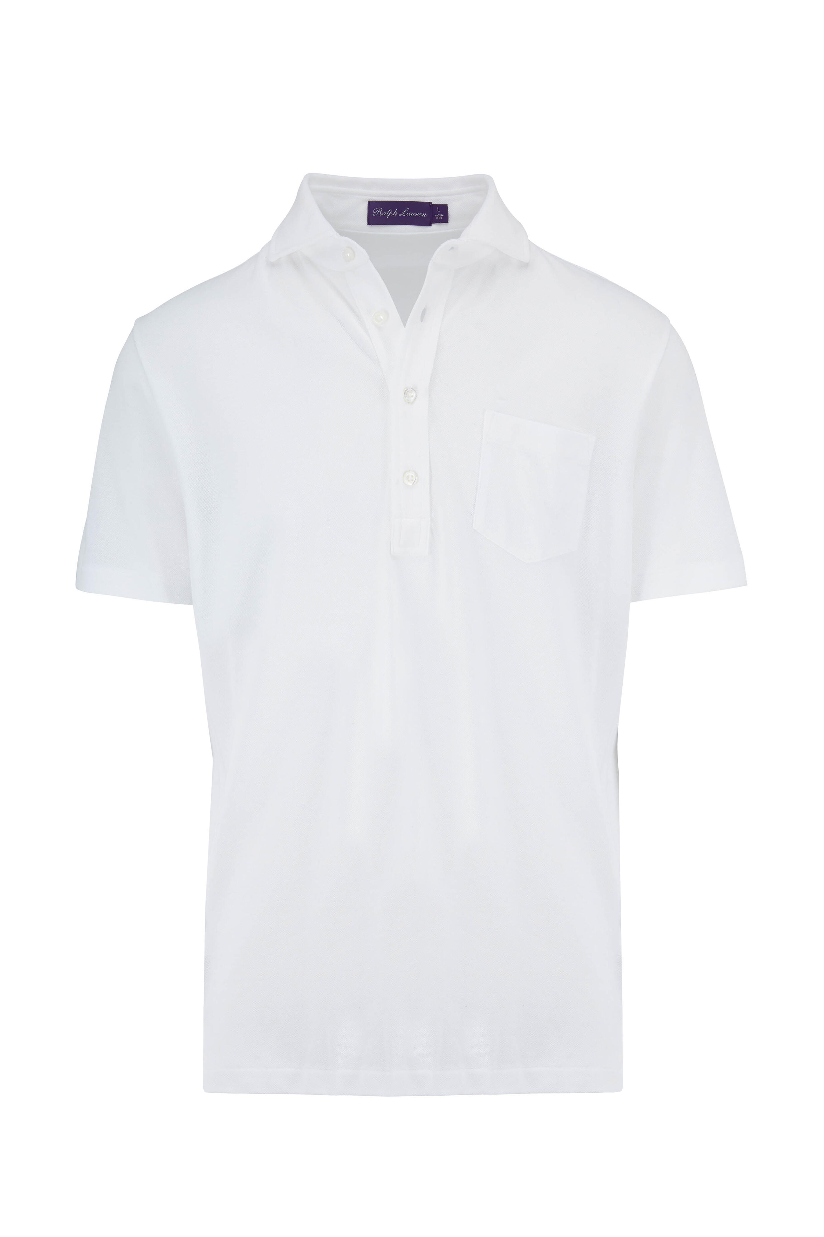 Ralph Lauren Purple Label - Classic White Short Sleeve Piqué Polo