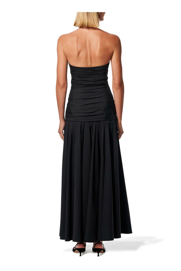 Carolina Herrera - Black Gathered Halter Midi Dress