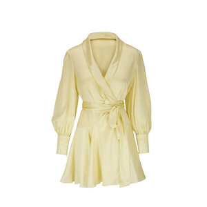 ZIMMERMANN ファッション雑貨 VIP価格 送料無料 Zimmermann - Lemon Silk Wrap Mini Dress | Mitchell Stores
