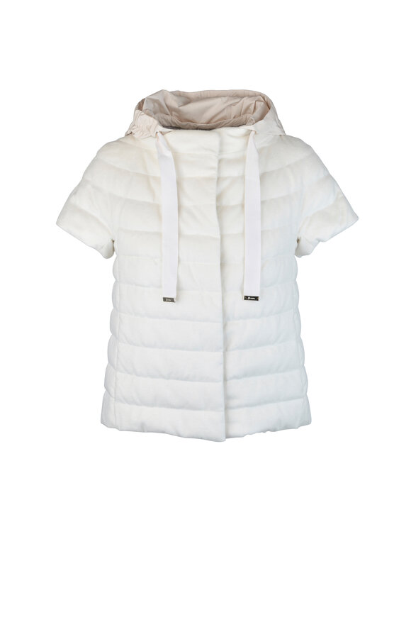 Herno - White Melange Silk & Cashmere Puffer Jacket