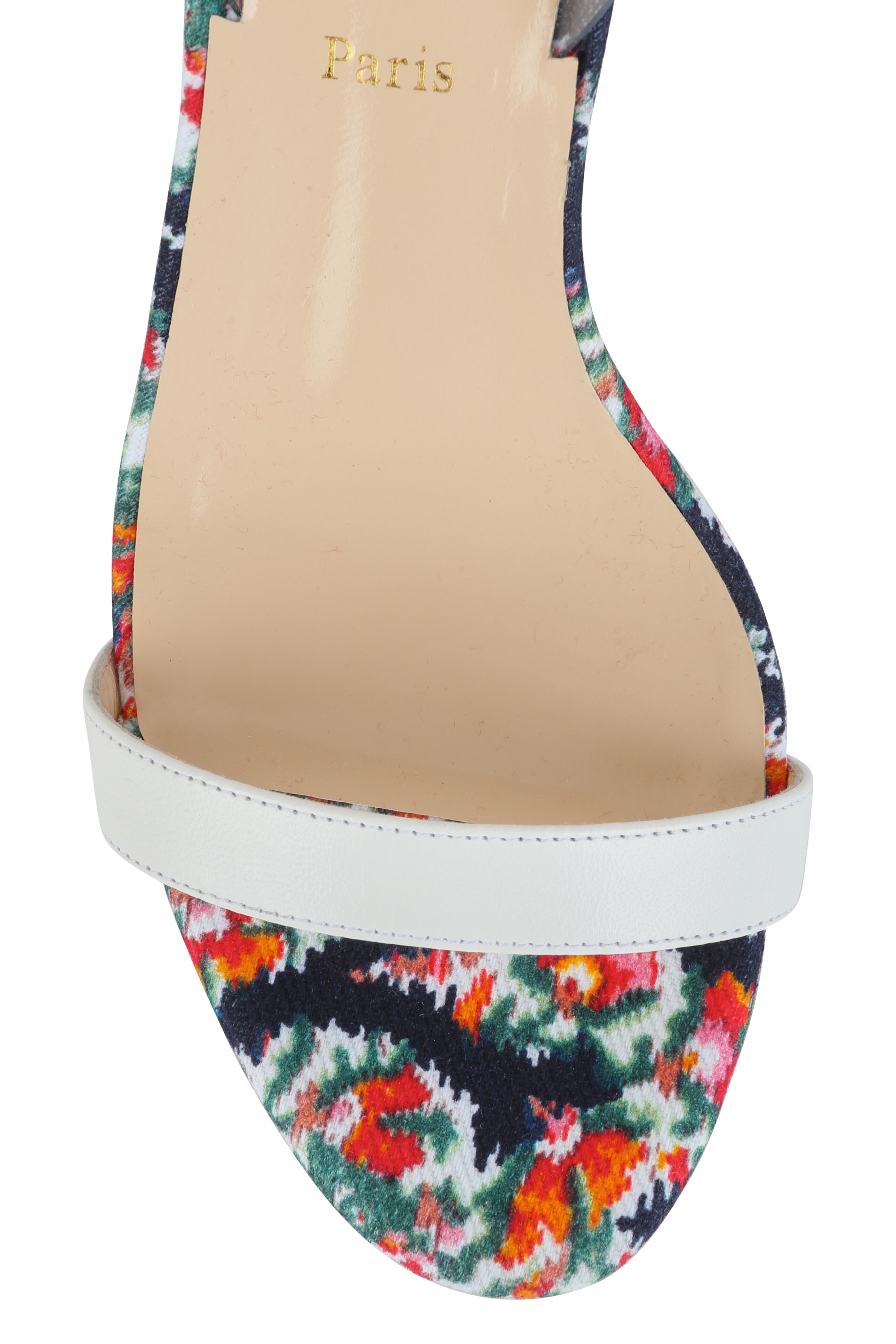 Christian Louboutin Jonatina Multicolor Floral Denim Sandal 85mm