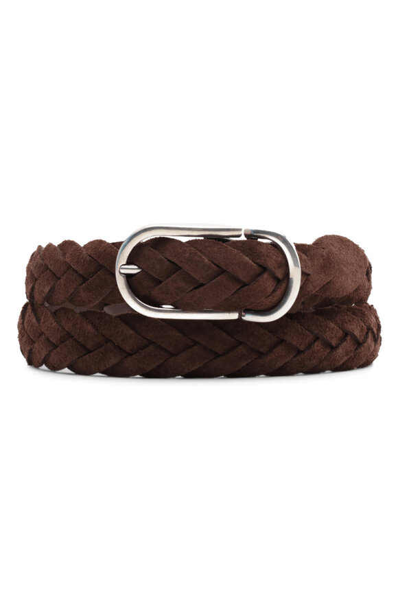 Brunello Cucinelli - Braided Leather Belt in Dark Brown