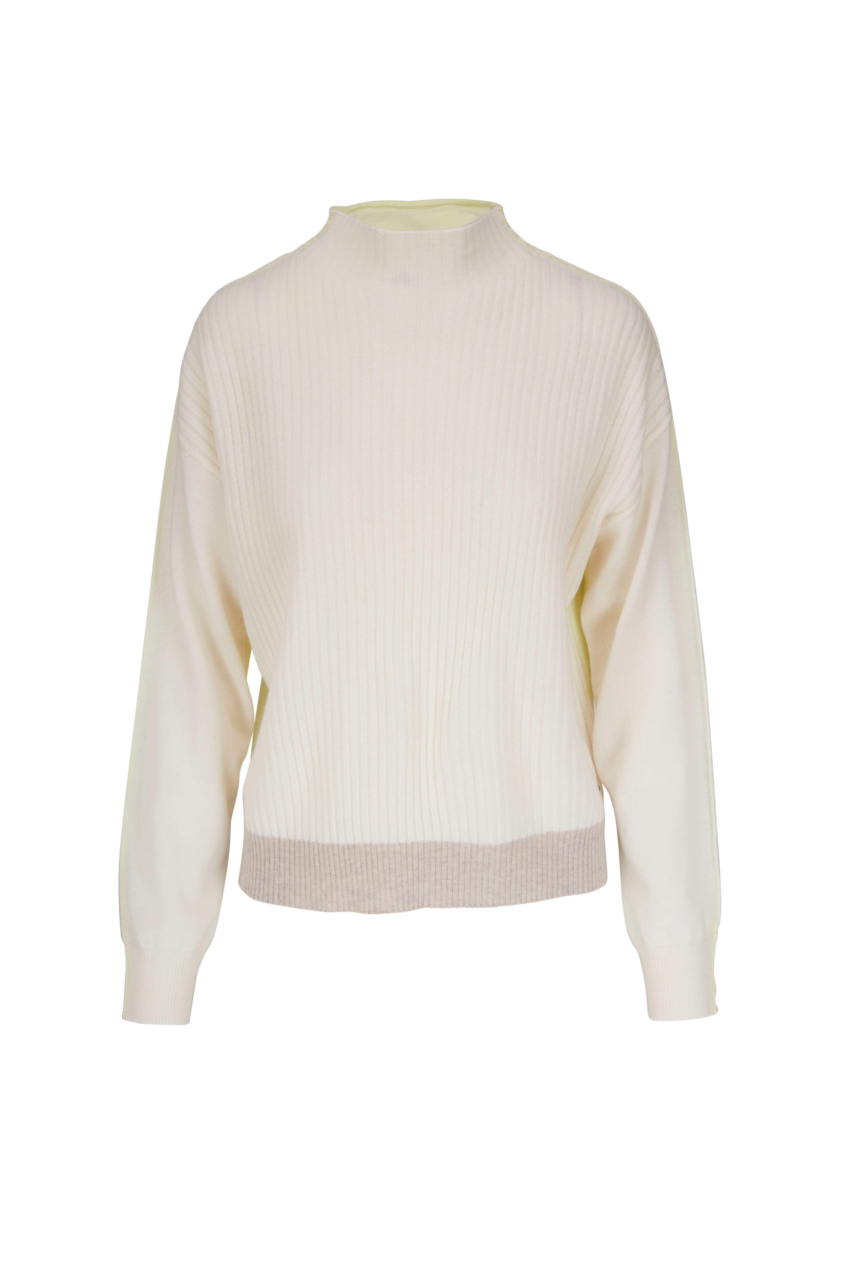 Bogner - Camie White & Lime Ribbed Sweater | Mitchell Stores