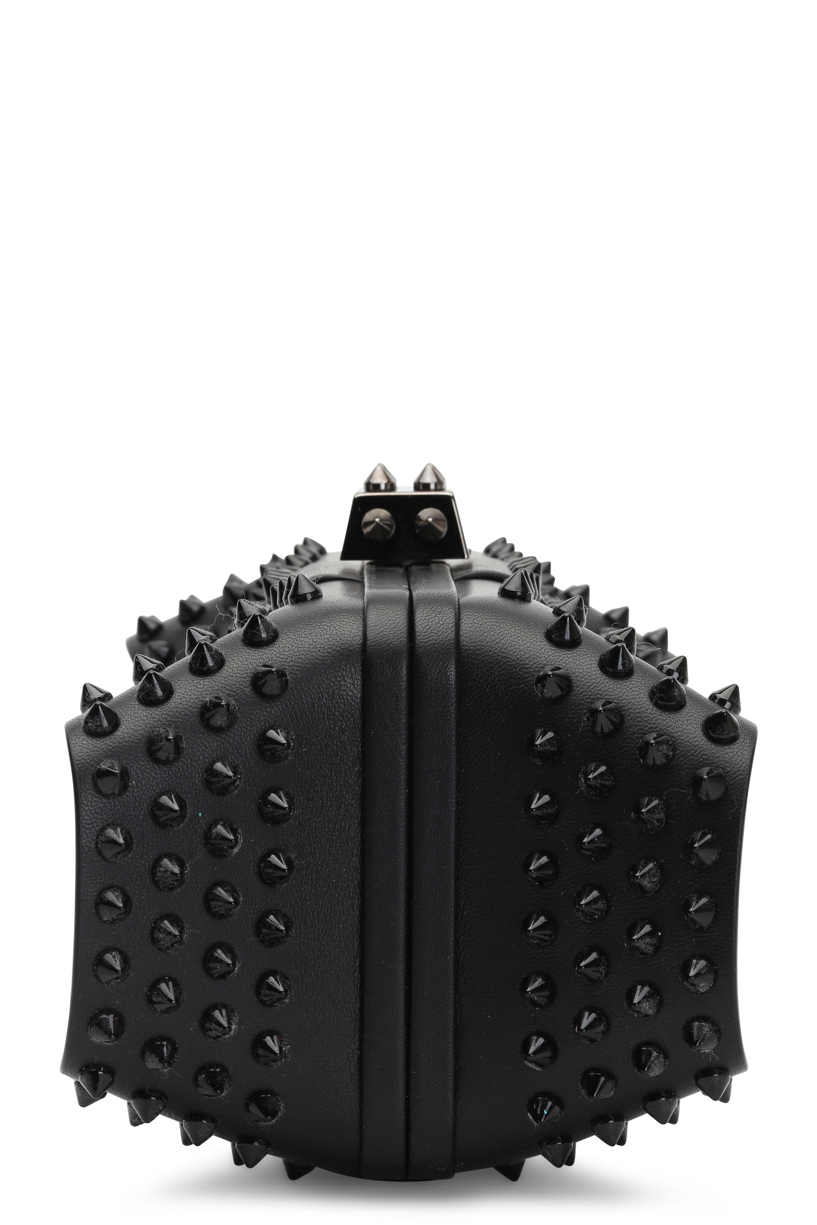 Christian Louboutin Grandotto Spike-embellished Leather Clutch in Black