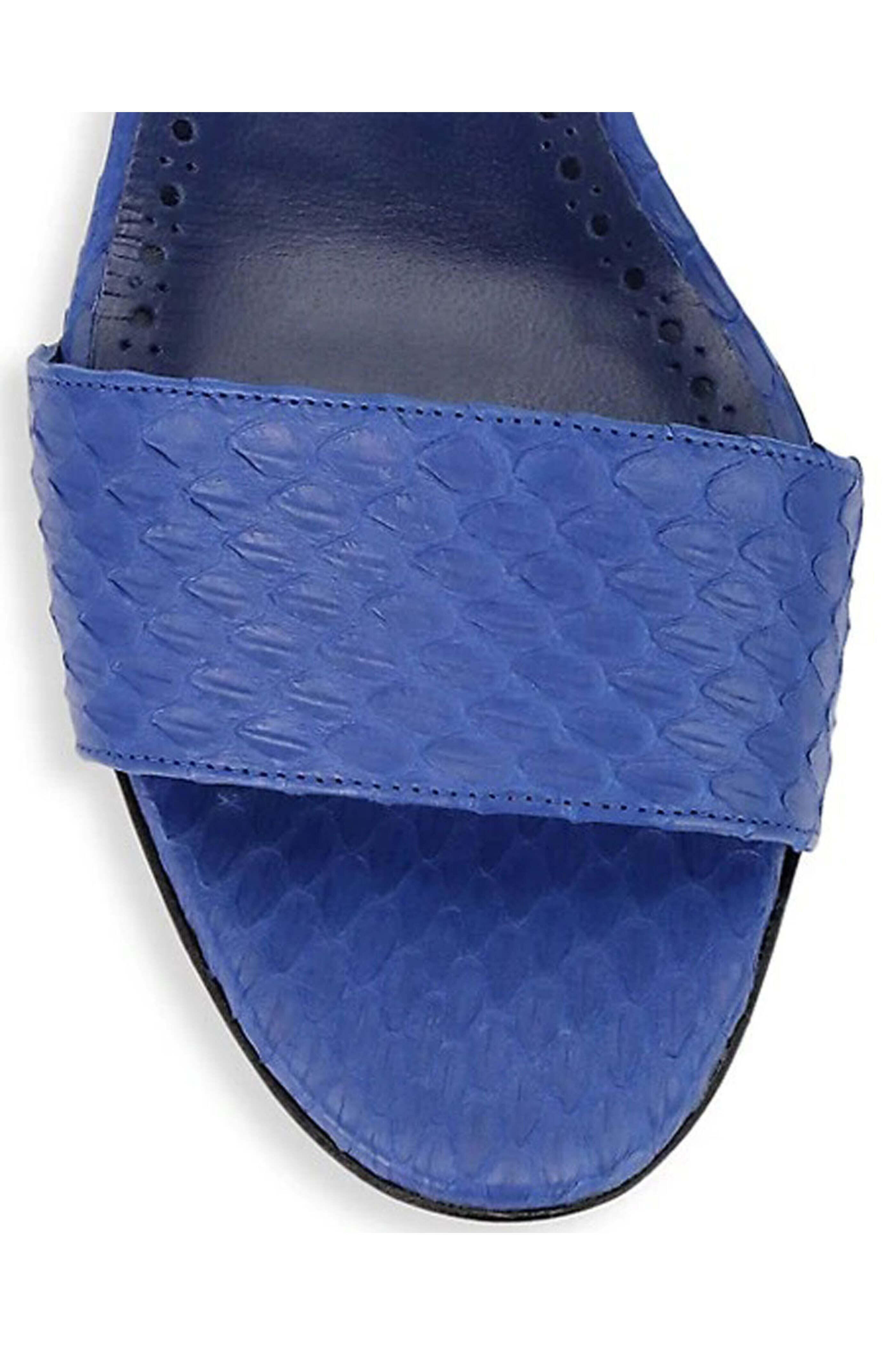 Manolo Blahnik - Patopia Blue Snakeskin Slingback Sandal