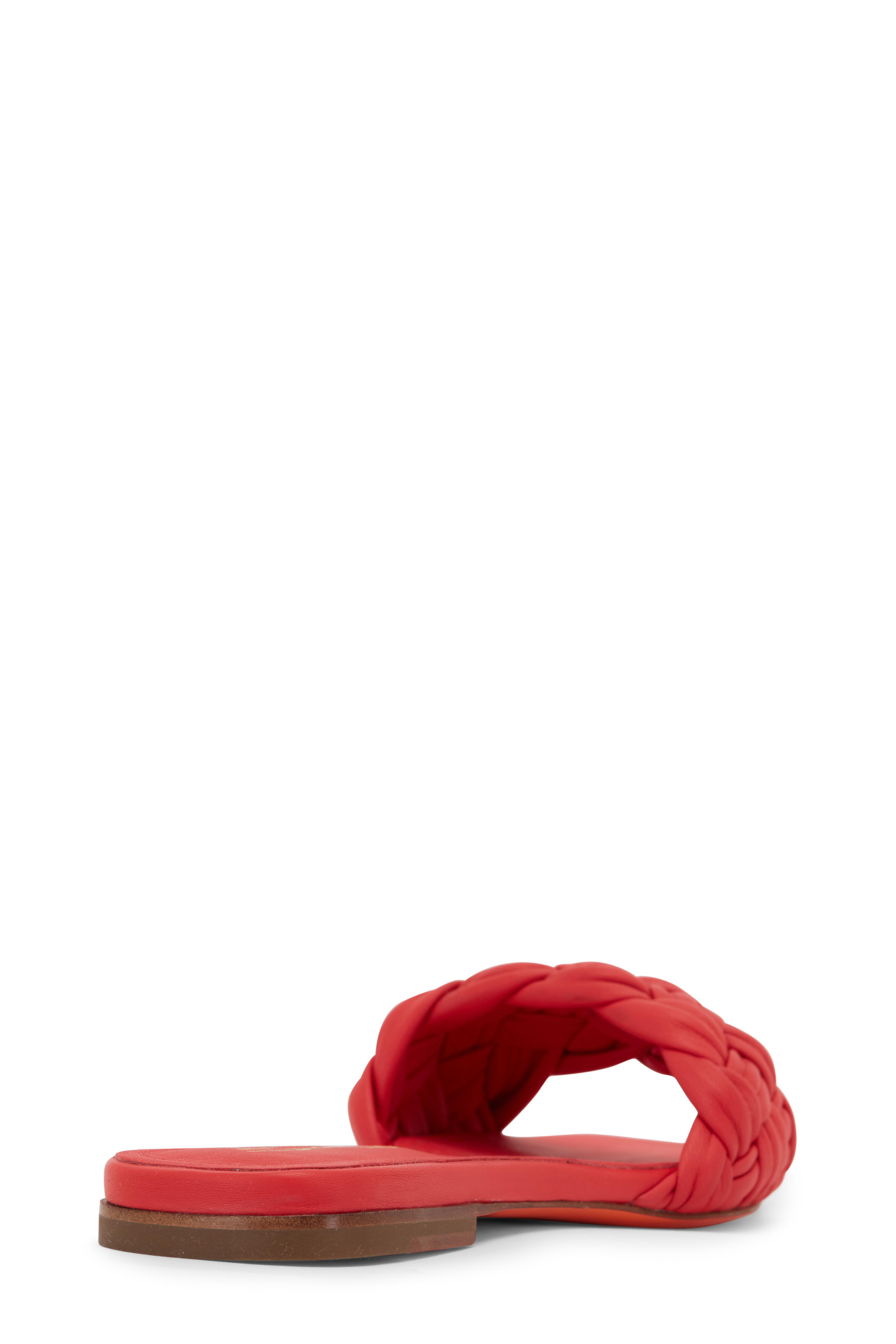 Santoni - Frozen Summer Red Woven Leather Flat Sandal