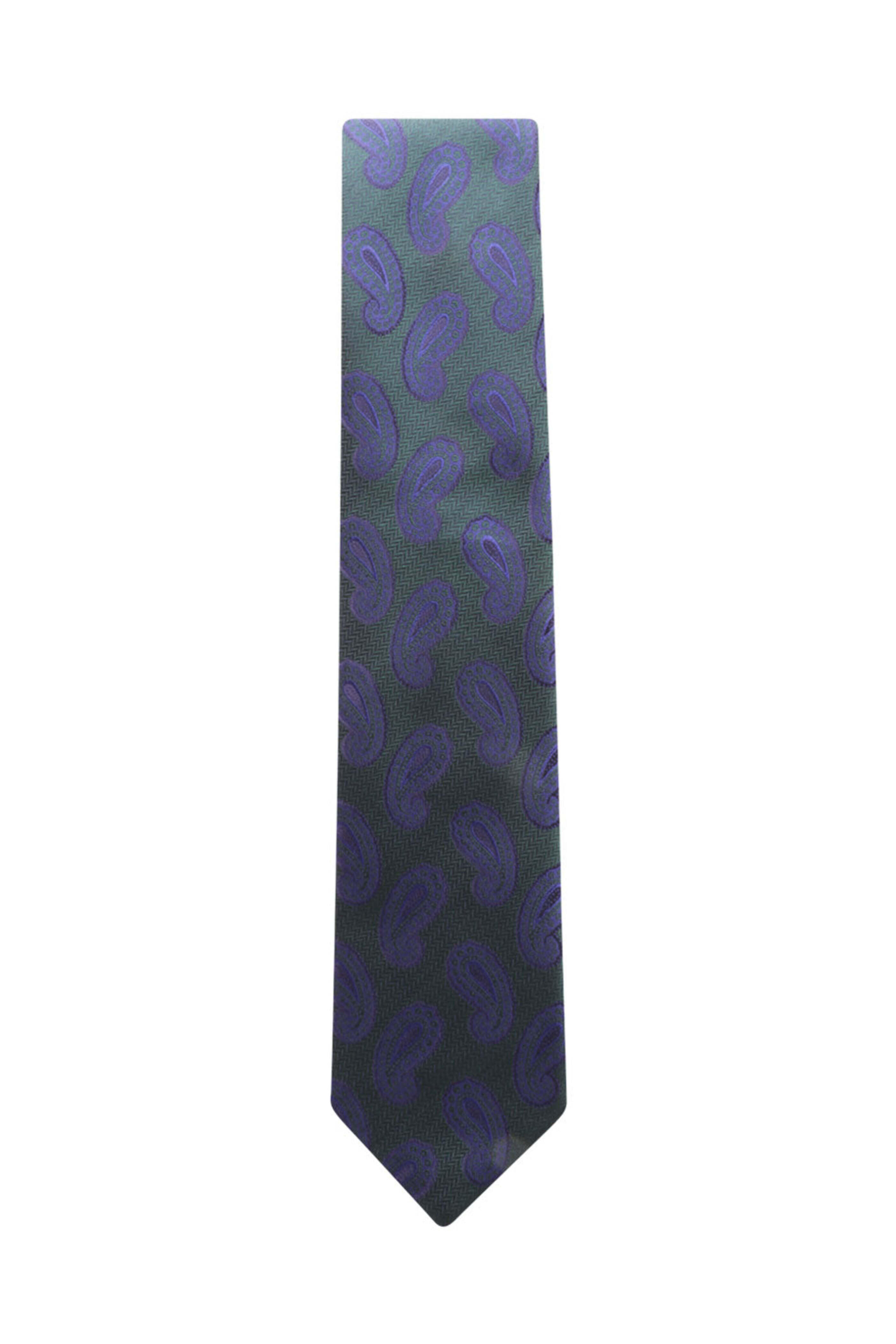 Brioni - Dark Green and Royal Paisley Tie