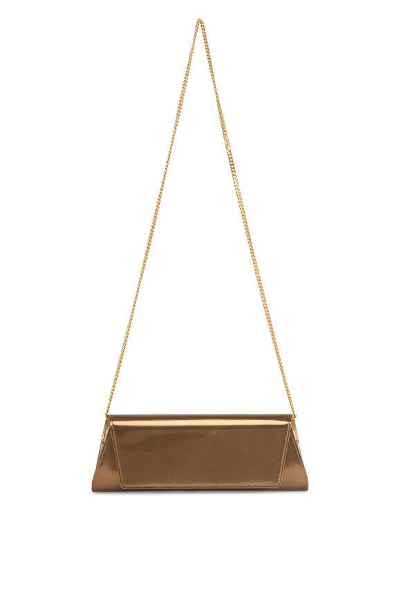 Akris Small Anouk Bronze Metallic Leather Chain Clutch - view 1