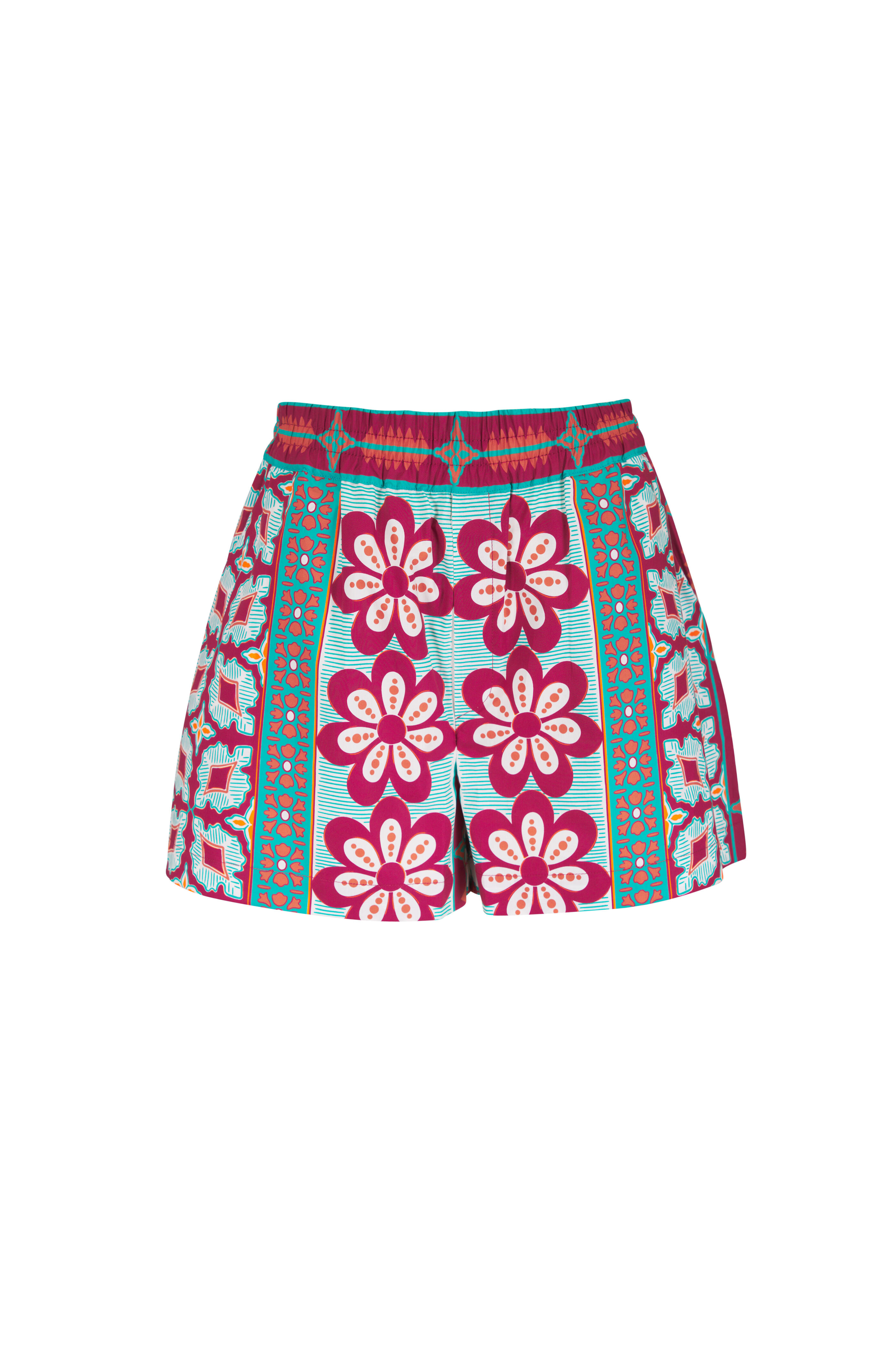 La DoubleJ - Pagoda Placée Rust Cotton Poplin Pull-On Shorts - view 1