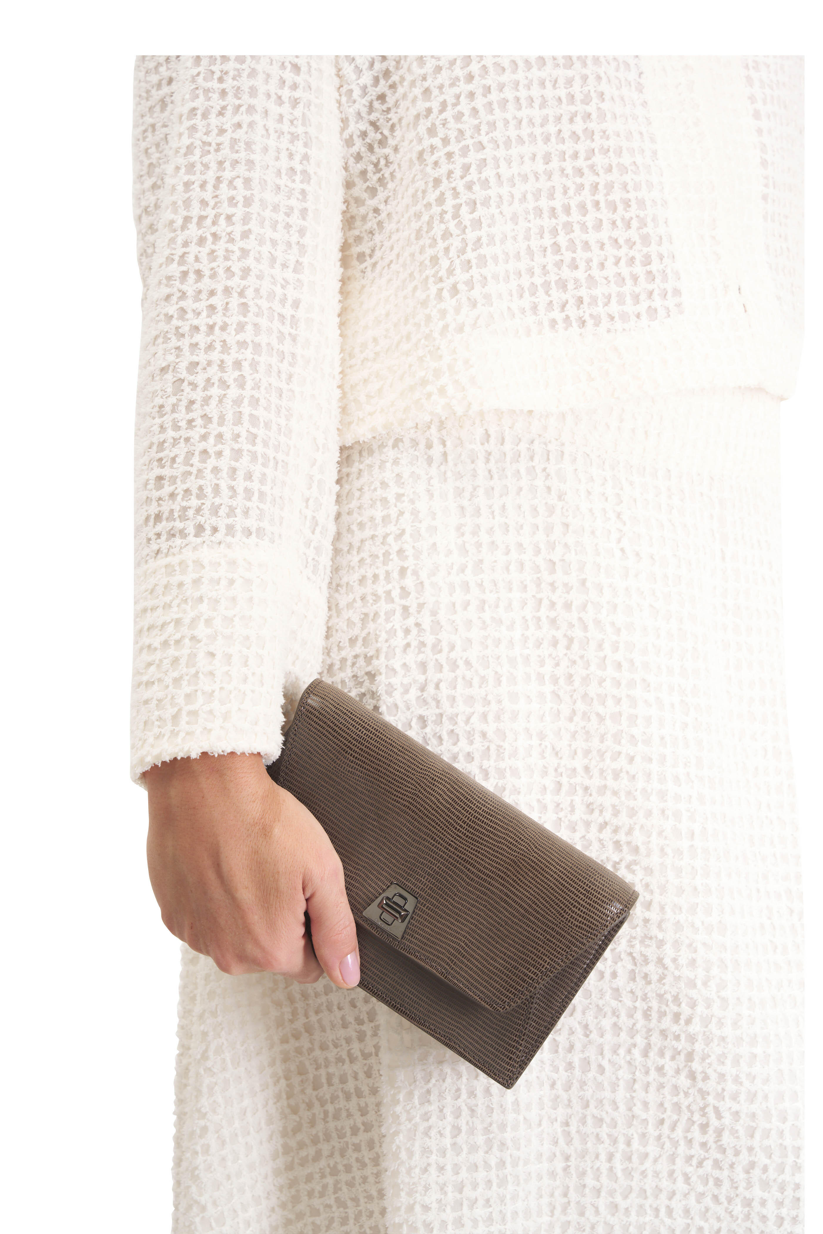 Akris - Anouk Taupe Envelope Shoulder Bag