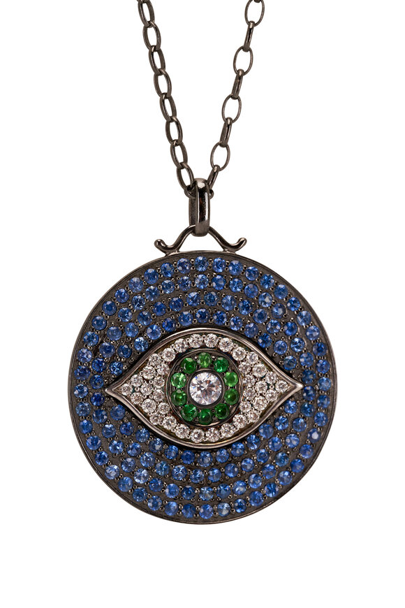 Kai Linz - Protection Sapphire & Diamond Medallion Necklace