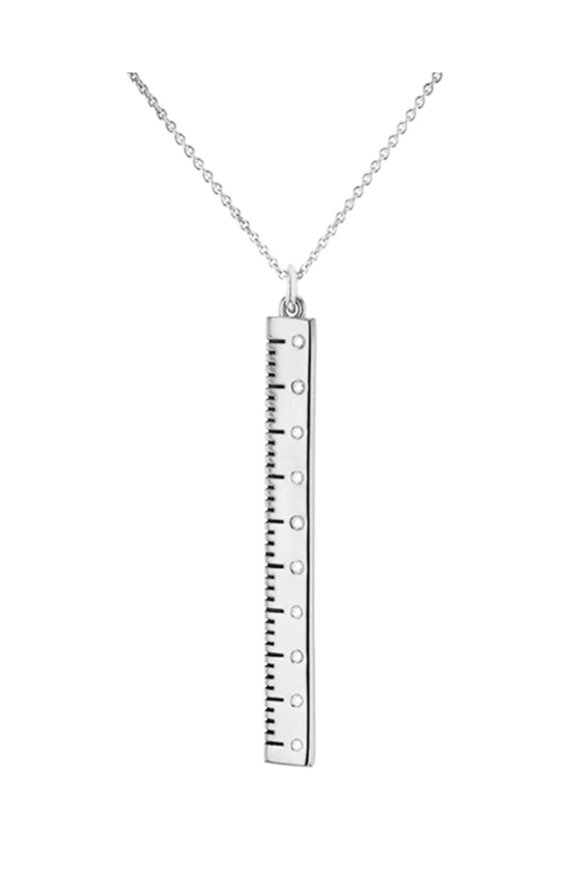 Pavé The Way Jewelry Sterling Silver Break the Rules Ruler Necklace