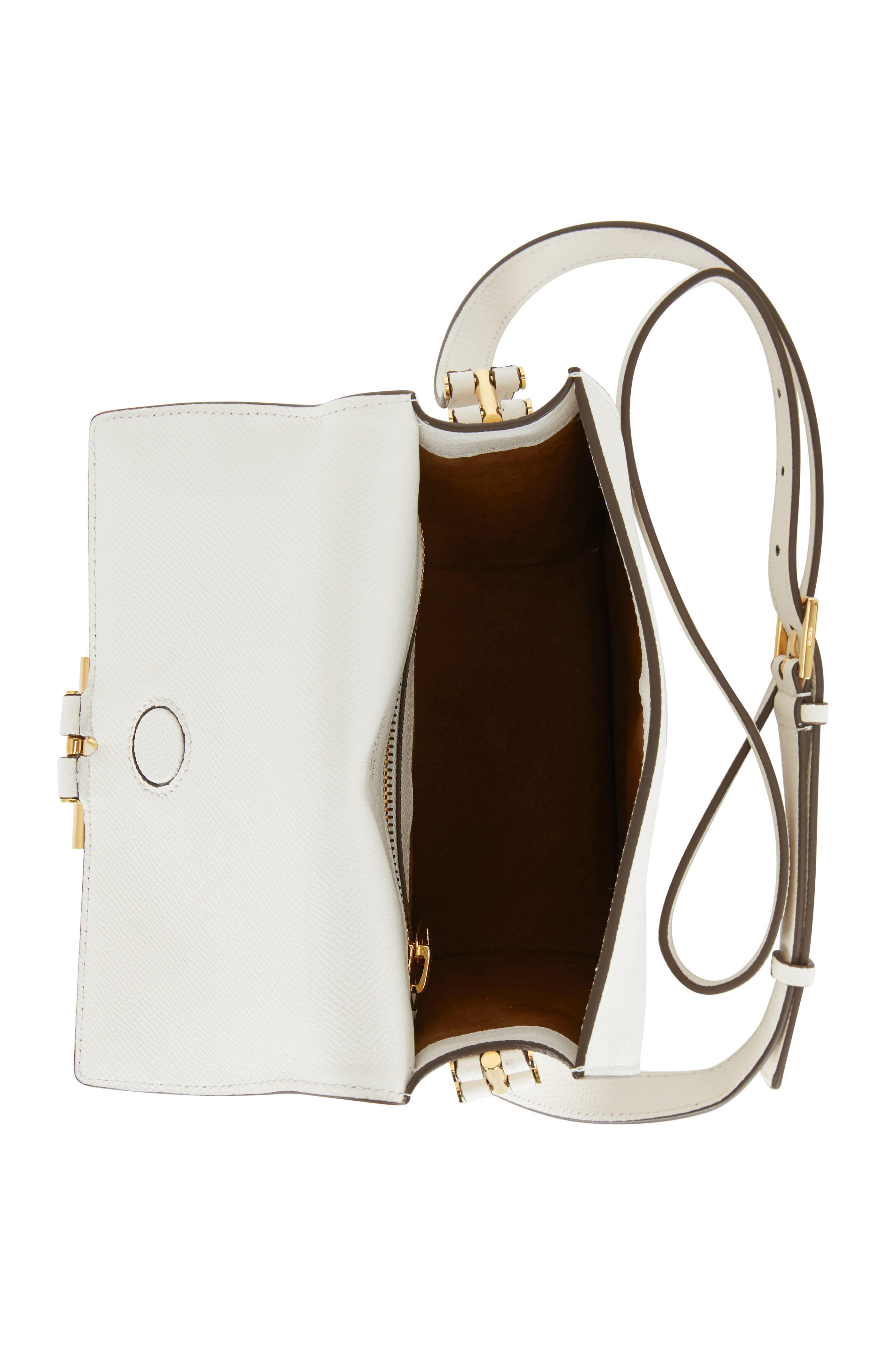 Tom Ford - Tara White Leather T Clasp Mini Crossbody