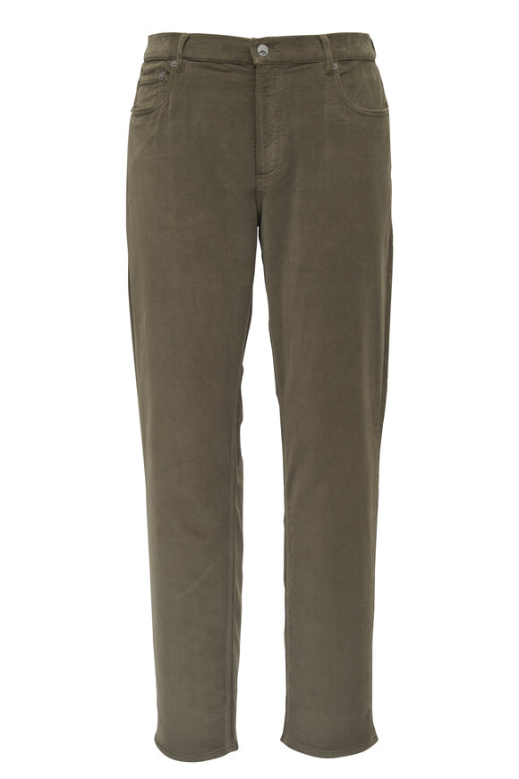 Faherty Brand Olive Stretch Terry Corduroy Five Pocket Pant