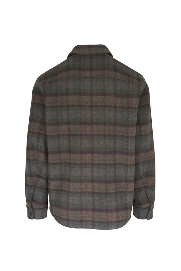 Vince Dark Brown Plaid Shacket - view 2