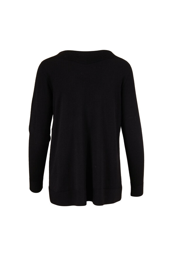 D.Exterior - Black Stretch Virgin Wool Fine Knit Sweater