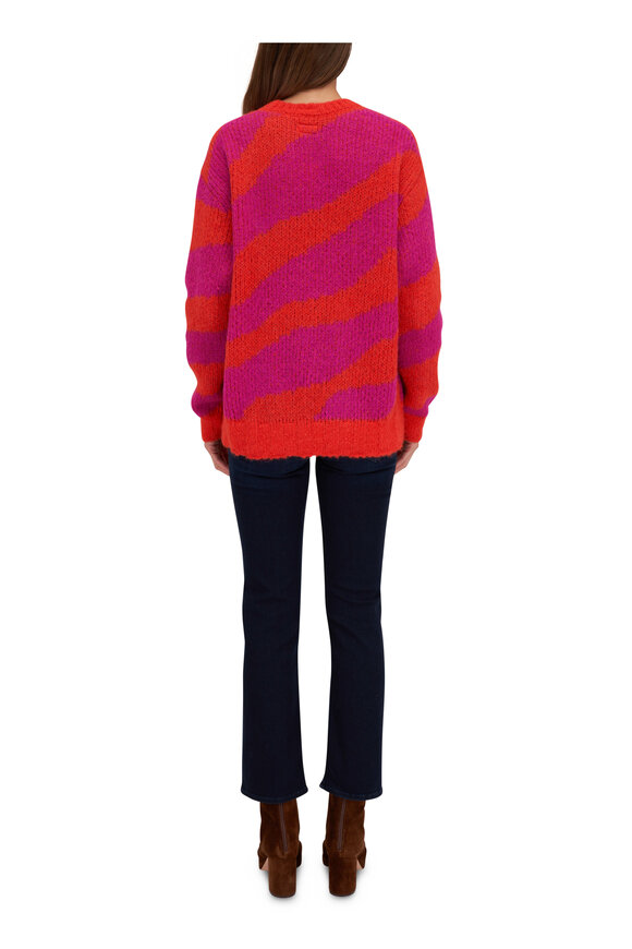 Mother - The Biggie Orange & Pink Zebra Print Sweater