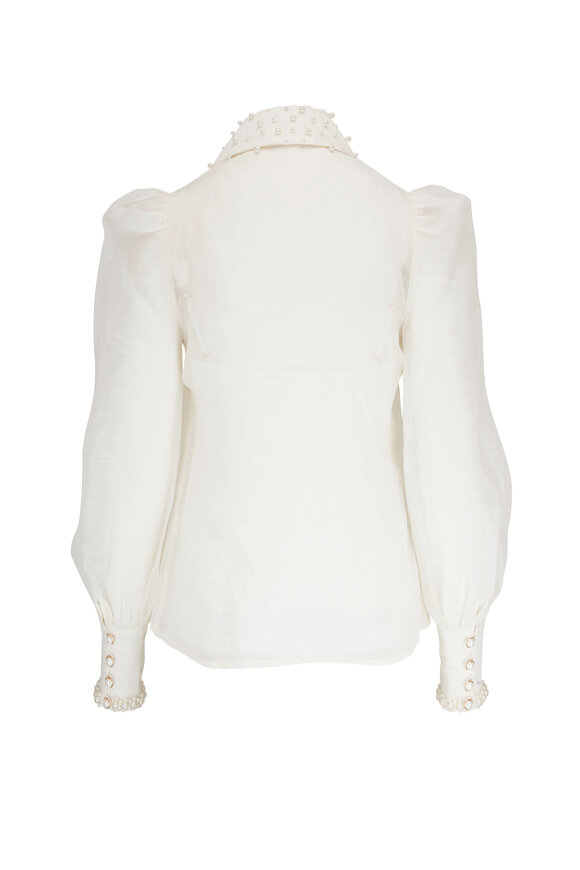 Zimmermann - Ivory High Tide Pearl Button Down Shirt