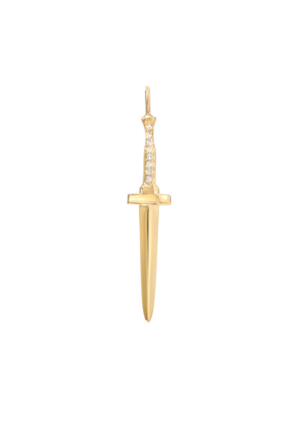 Dru - White Diamond Dagger Pendant