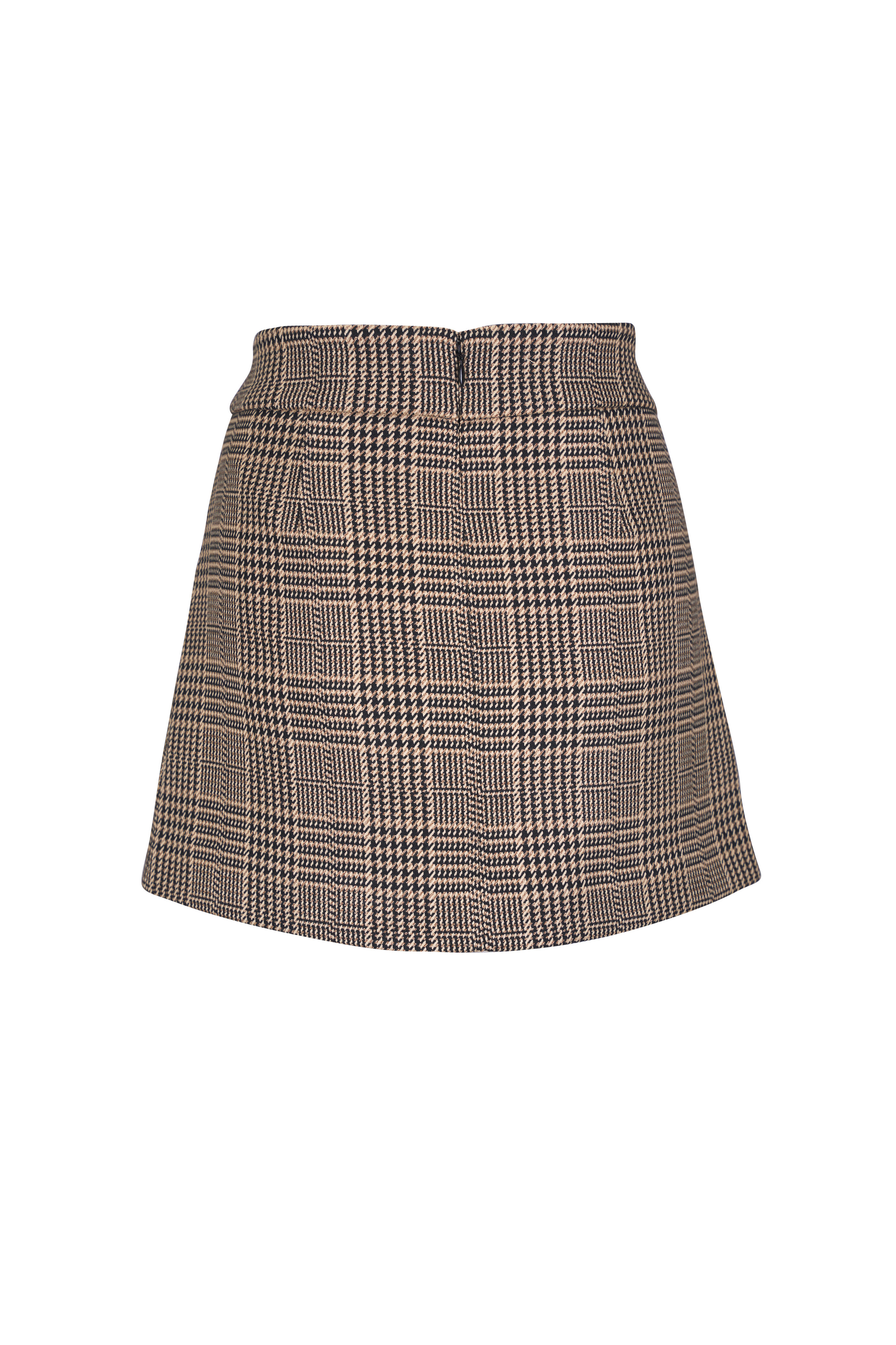 Veronica Beard - Pavaline Black & Tan Houndstooth Mini Skirt