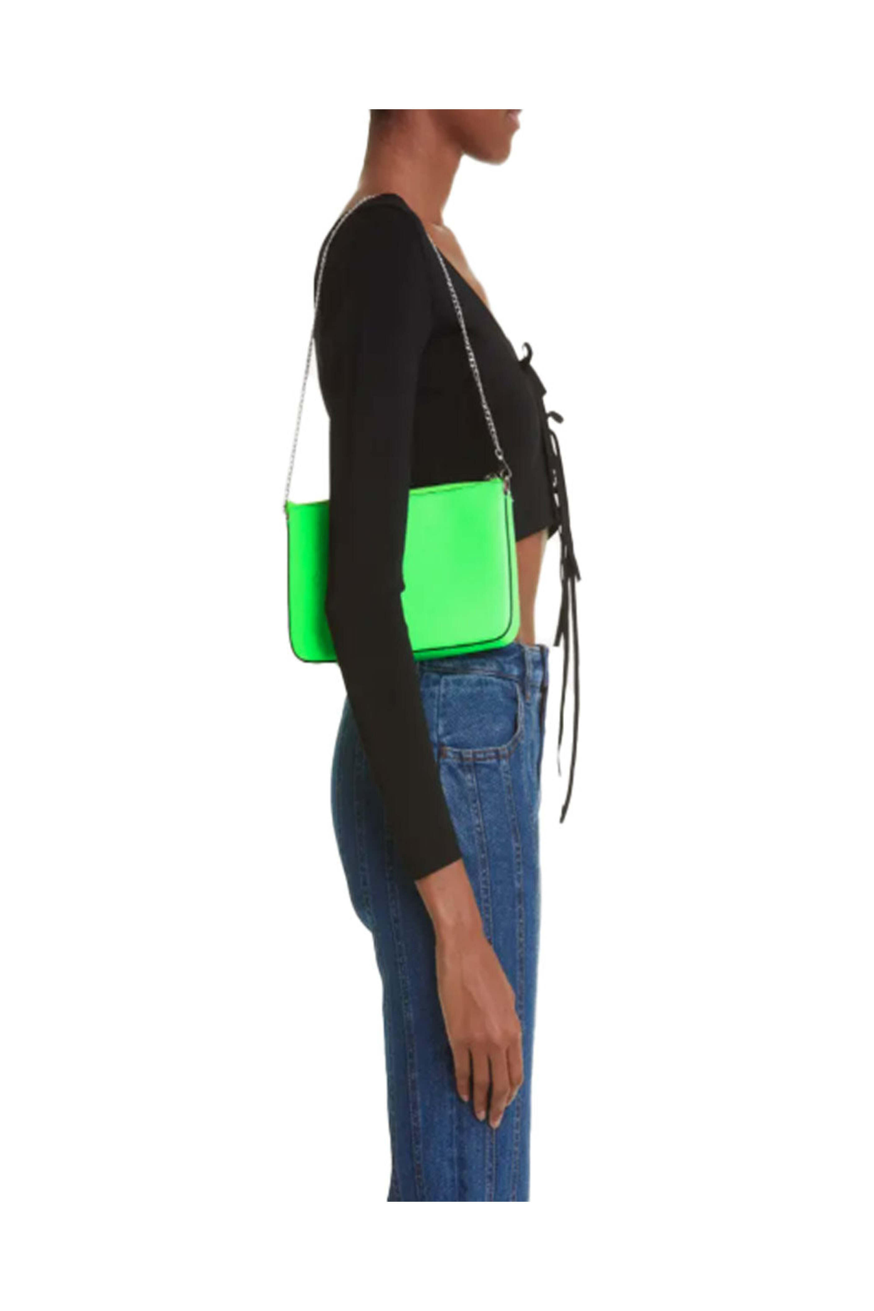 Christian Louboutin - Loubila Calf Leather Pouch in Fluo Green