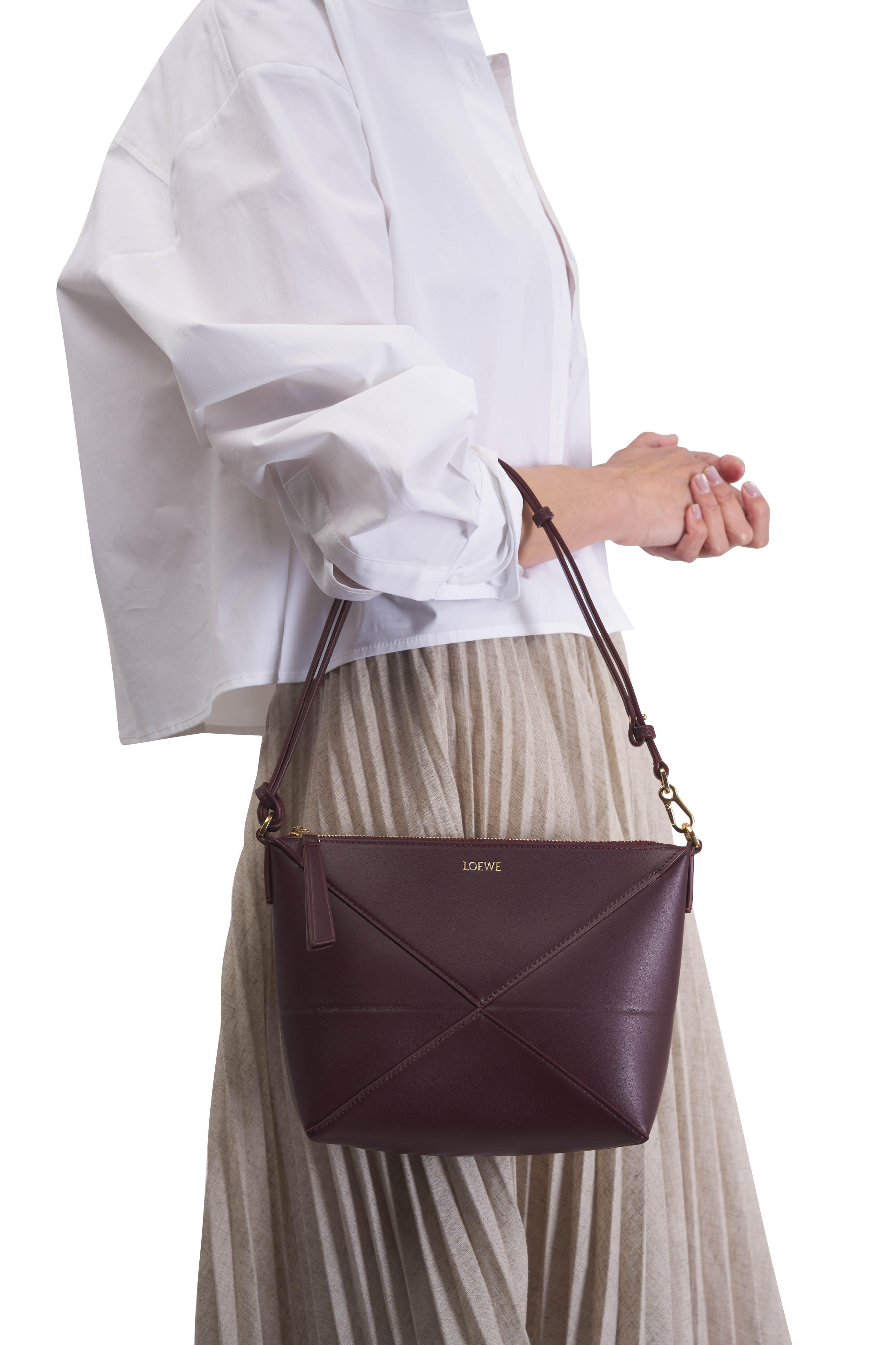 Loewe Puzzle Fold Burgundy Pouch Mitchell Stores